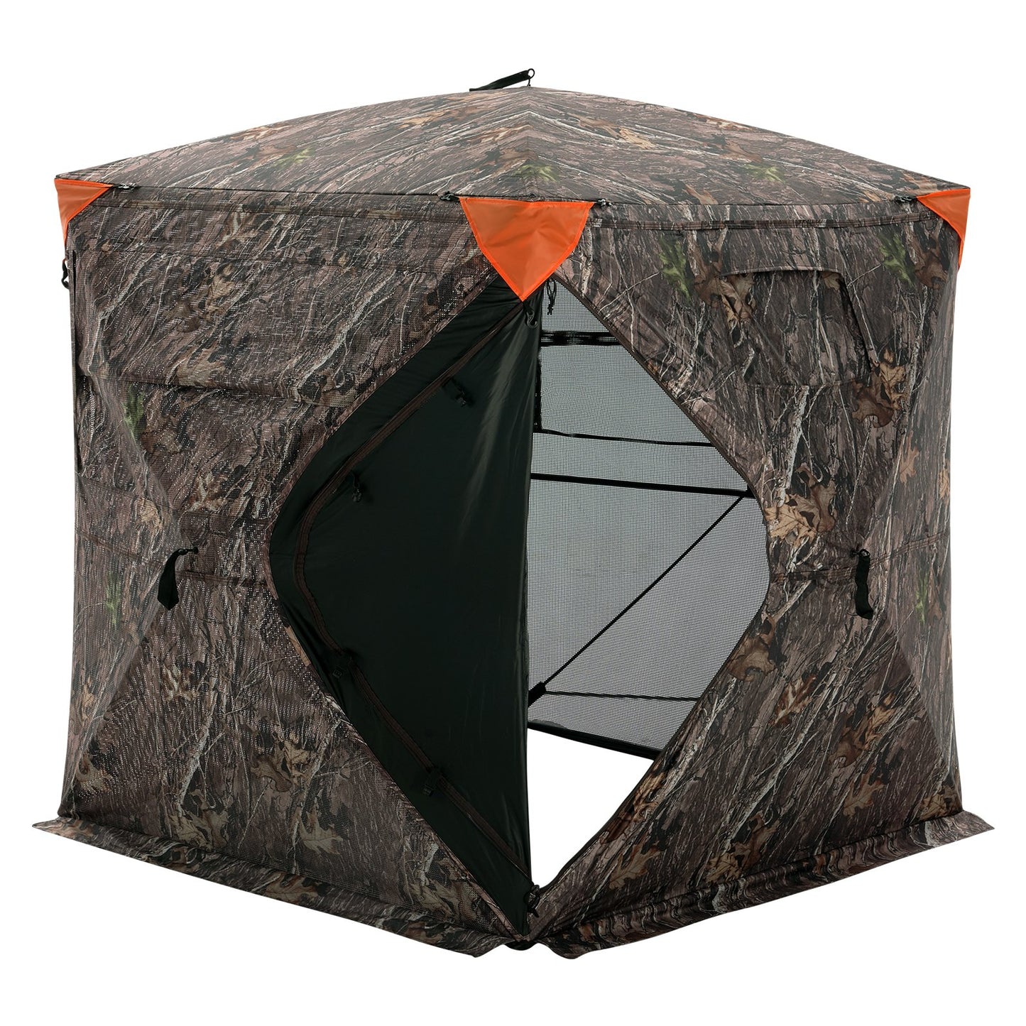 VEVOR Hunting Blind, 270° See Through Ground Blind, 2-3 Person Pop Up Deer Blind for Hunting with Carrying Bag, Portable Resilient Hunting Tent, One-Way See-Through Mesh for Turkey and Deer Hunting