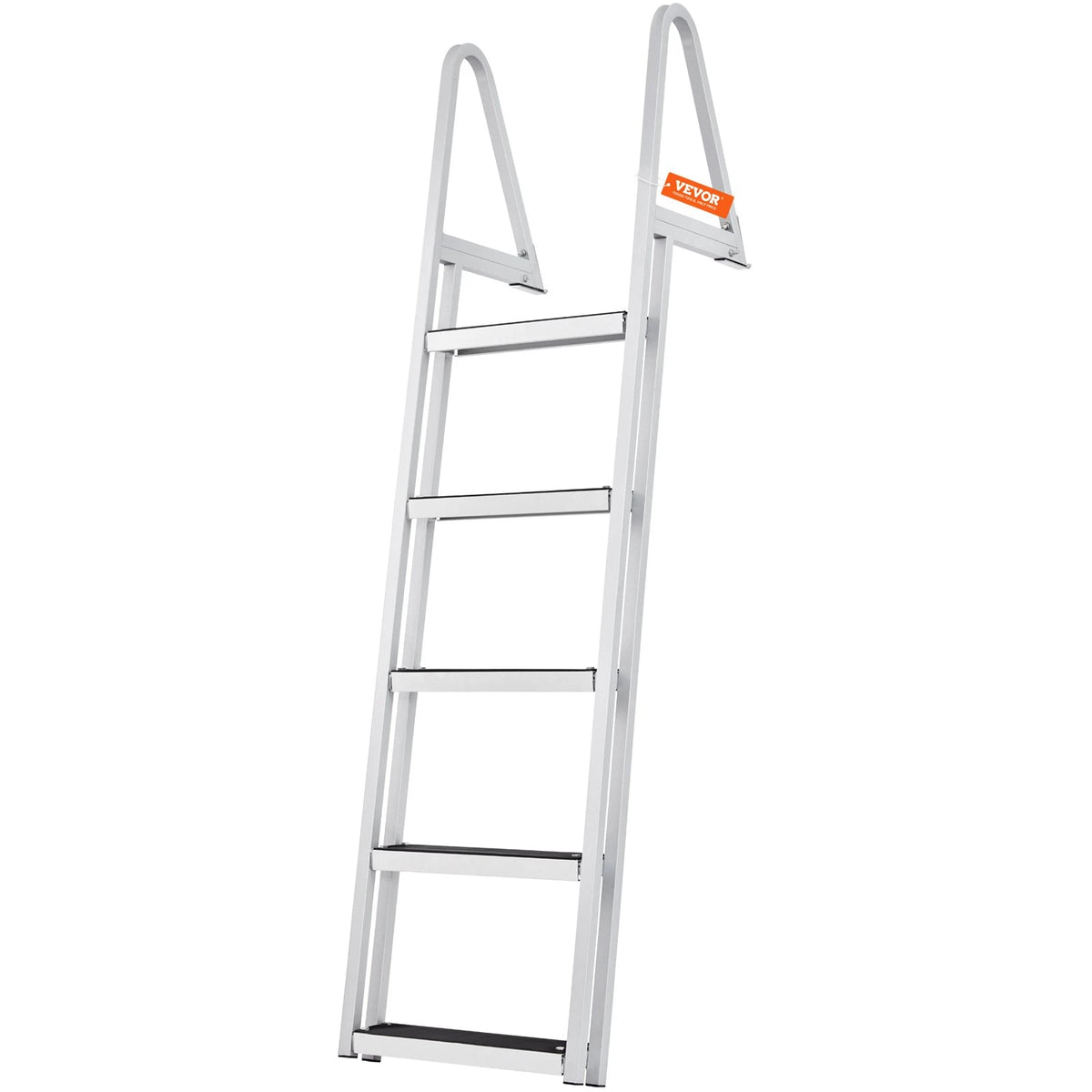 VEVOR Removable Dock Ladder 5 Steps, 350 lbs Load Capacity, Pontoon Boat Ladder with 4'' Wide Step & Nonslip Design for Ship/Lake/Pool/Marine Boarding