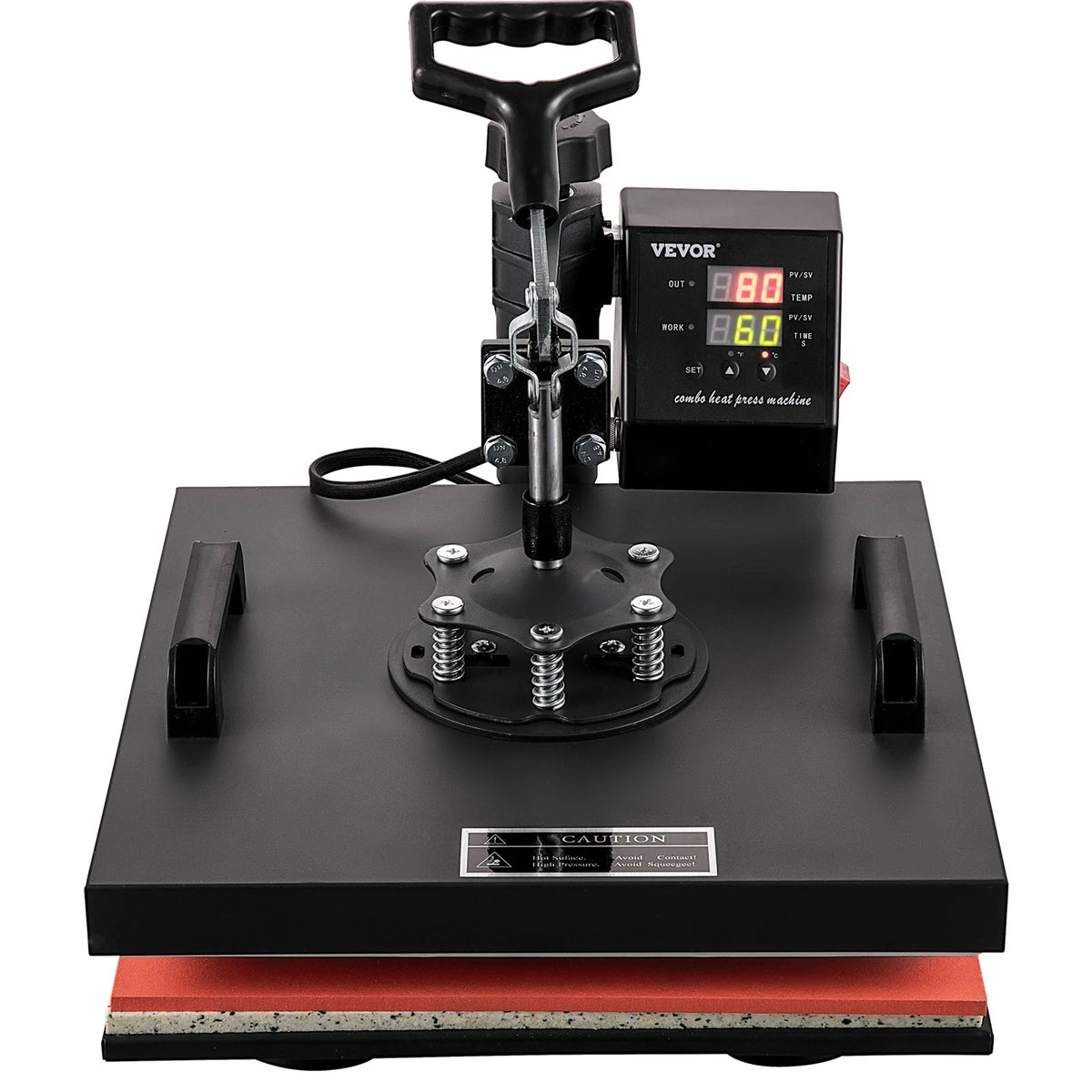 VEVOR Heat Press Machine 15x15Inch 8pcs 1050W Combo Digital Multifunctional Sublimation Heat Transfer Machine Dual LED Display for T Shirts Hat Mug Cap Plate Swing Away Design