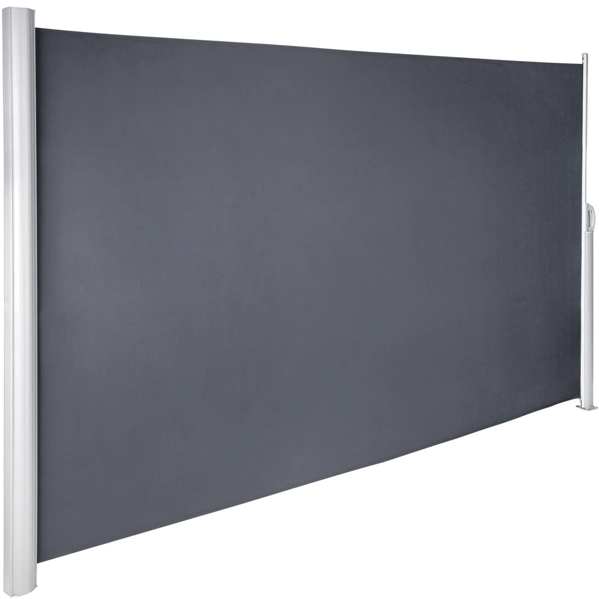 VEVOR Retractable Side Awning, 63''x 118'' Aluminum Outdoor Privacy Screen, 280g Polyester Water-proof Retractable Patio Screen, UV 30+ Room Divider Wind Screen for Patio, Backyard, Balcony, Gray