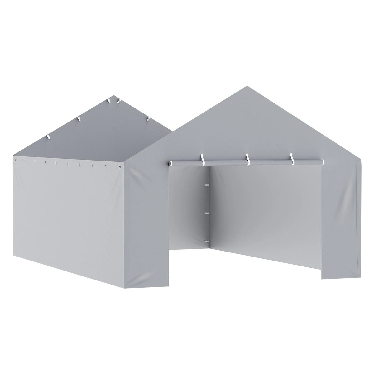 VEVOR Carport Replacement Canopy Cover Side Wall 13 x 20 ft, Garage Tent Shelter Tarp Heavy-Duty Waterproof & UV Protected, Easy Installation with Ball Bungees,Grey (Top and Frame Not Included)