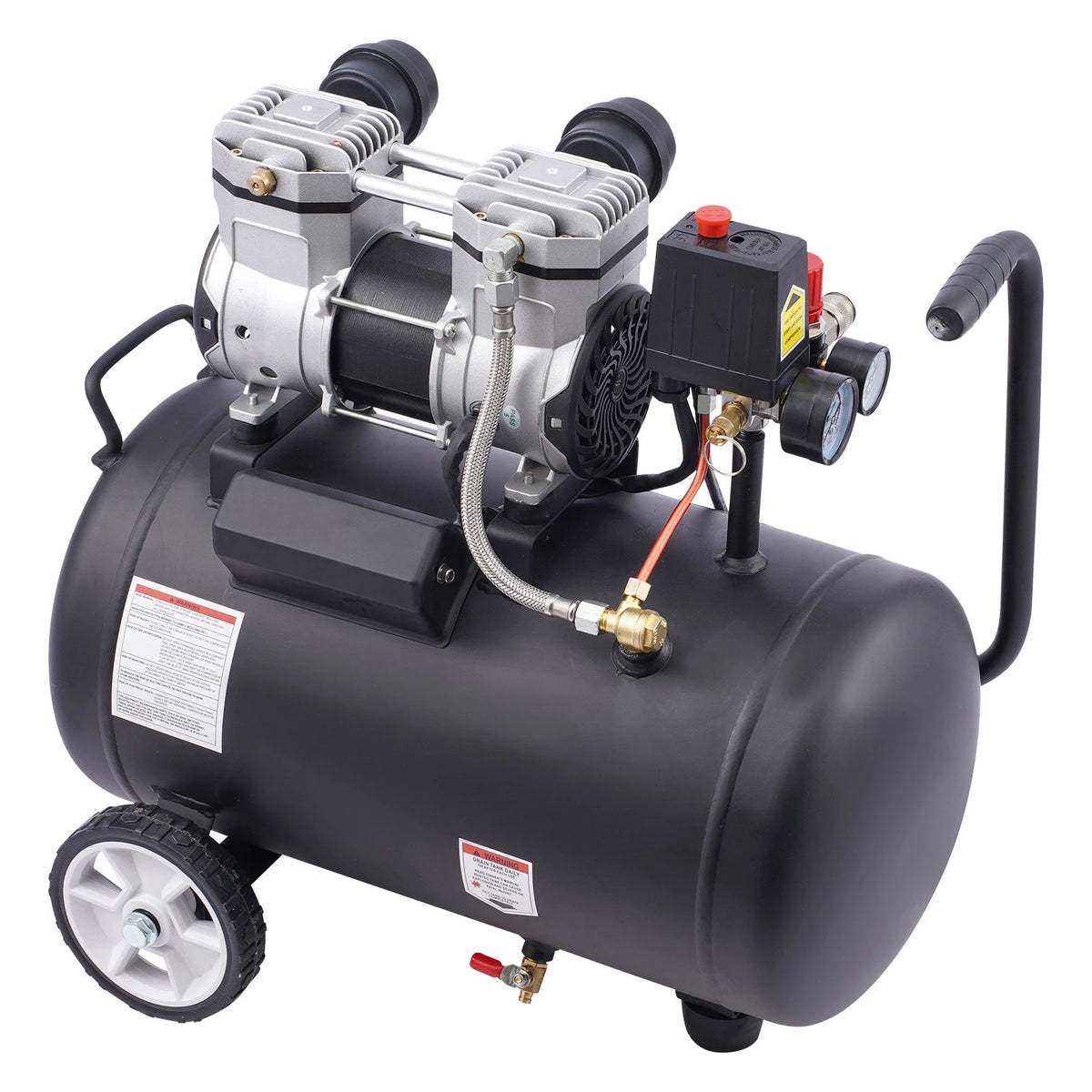 VEVOR Air Compressor, 8 Gallon Steel Tank, 1HP 2.2 CFM@90 PSI Oil Free Air Compressor & Max. 120PSI Pressure, 80dB Ultra Quiet Portable Compressor, for Auto Repair, Tire Inflation, Spray Painting