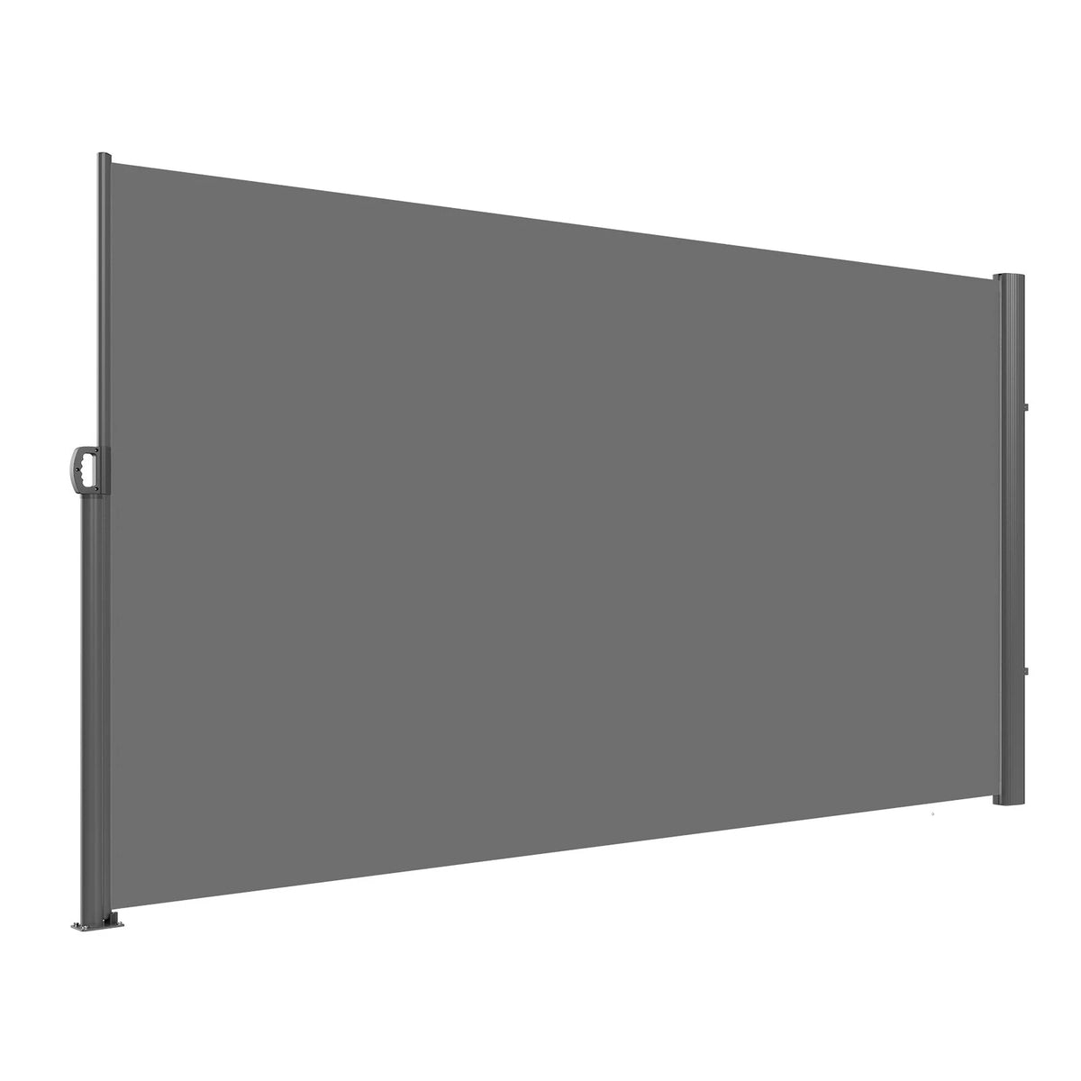 VEVOR Retractable Side Awning, 63''x 118'' Aluminum Outdoor Privacy Screen, 280g Polyester Water-proof Retractable Patio Screen, UV 30+ Room Divider Wind Screen for Patio, Backyard, Balcony, Gray