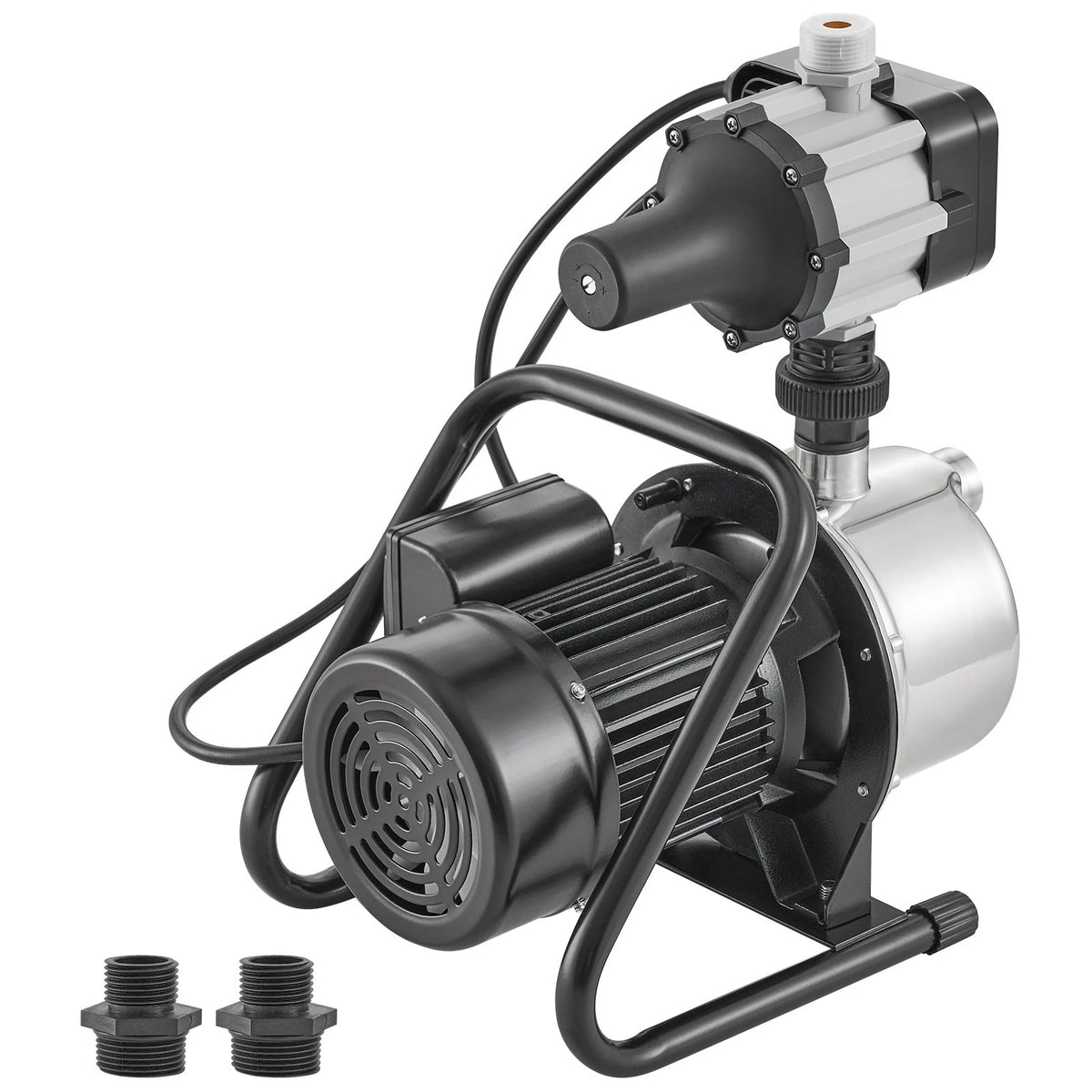 VEVOR Shallow Well Pump, 1HP 115V, 1200 GPH 145 ft Head, Portable Stainless Steel Sprinkler Booster Jet Pumps with Automatic Controller for Garden Lawn Irrigation system, Water Transfer