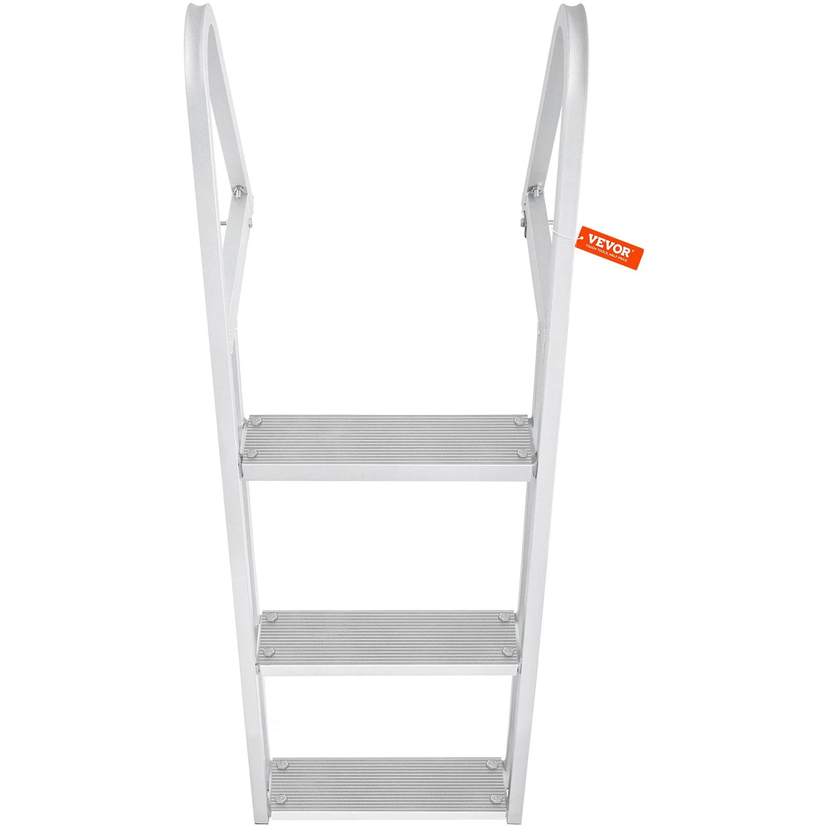 VEVOR Dock Ladder, Removable 3 Steps, 350 lbs Load Capacity, Aluminum Alloy Pontoon Boat Ladder with 4'' Wide Step & Nonslip Mat, Easy to Install for Ship/Lake/Pool/Marine Boarding
