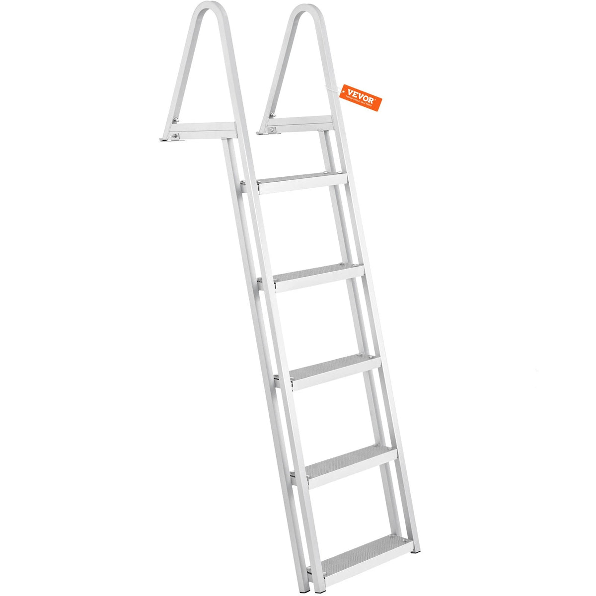 VEVOR Removable Dock Ladder 5 Steps, 350 lbs Load Capacity, Pontoon Boat Ladder with 4'' Wide Step & Nonslip Design for Ship/Lake/Pool/Marine Boarding