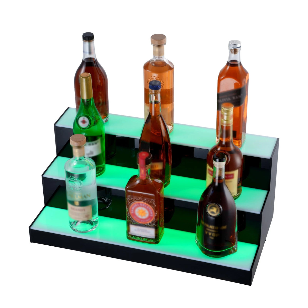 VEVOR LED Lighted Liquor Bottle Display Bar Shelf RF & App Control 24" 3-Step