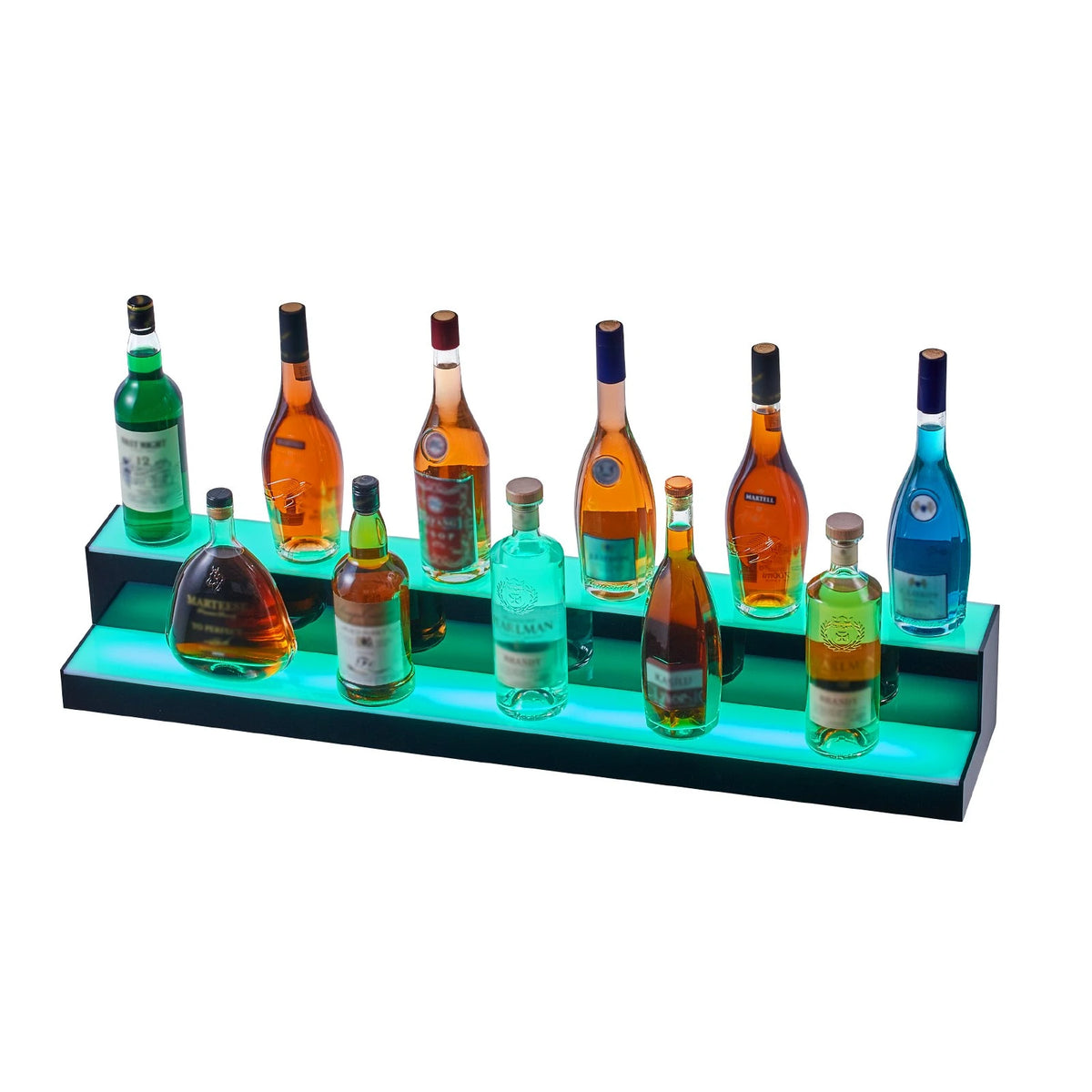 VEVOR LED Lighted Liquor Bottle Display Bar Shelf RF & App Control 40" 2-Step