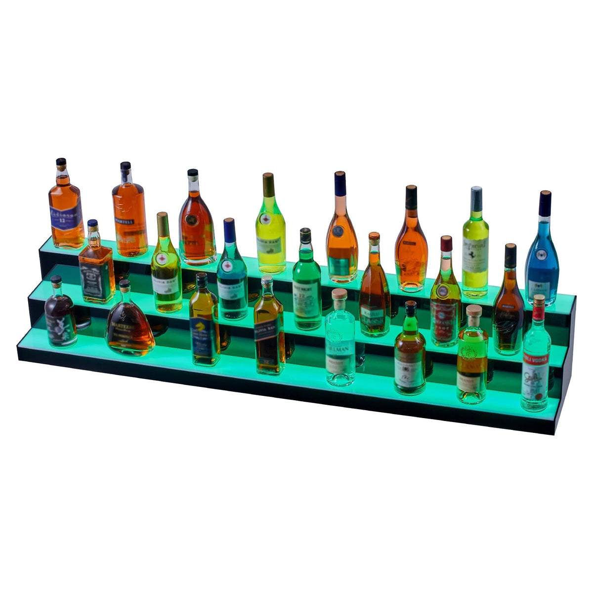 VEVOR LED Lighted Liquor Bottle Display Bar Shelf RF & App Control 60" 3-Step