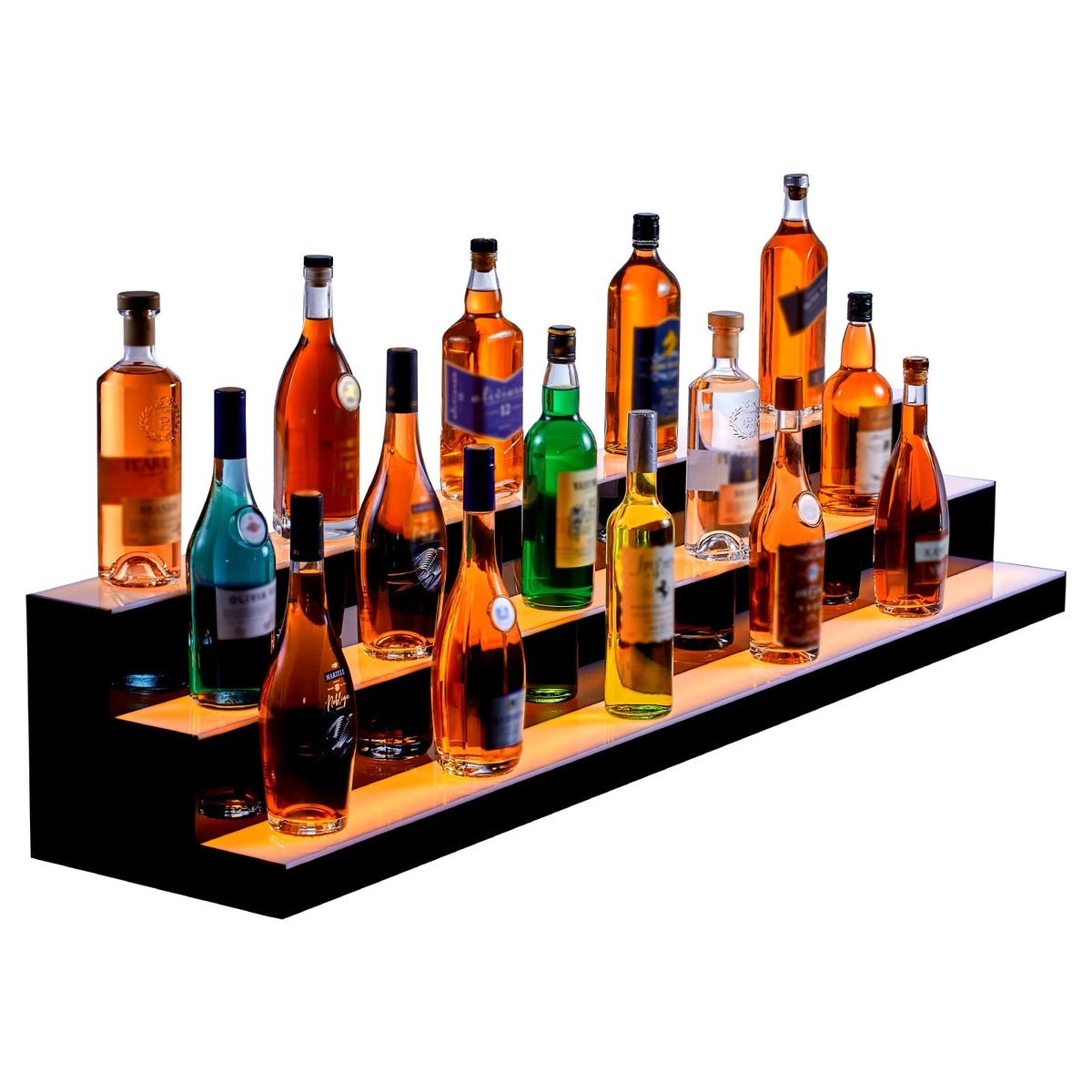 VEVOR LED Lighted Liquor Bottle Display Bar Shelf RF & App Control 60" 3-Step