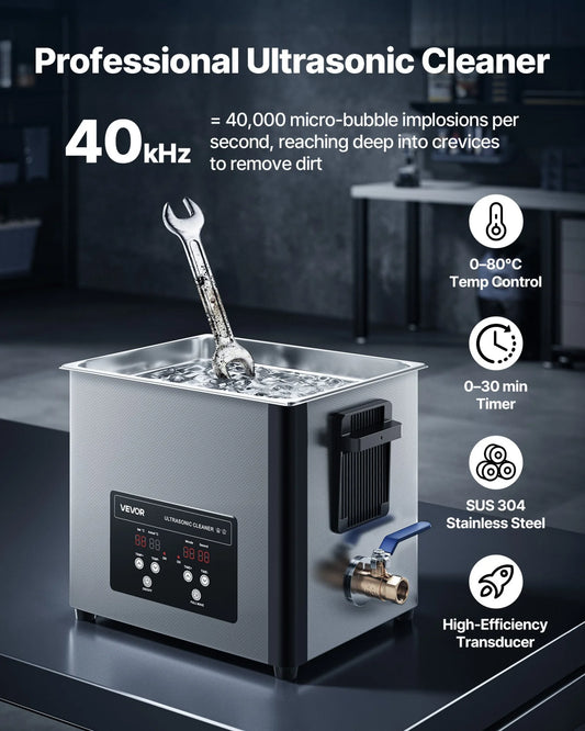 VEVOR 10L Ultrasonic Cleaner, Professional Ultrasonic Cleaner Machine with Cleaning Basket & - view 1