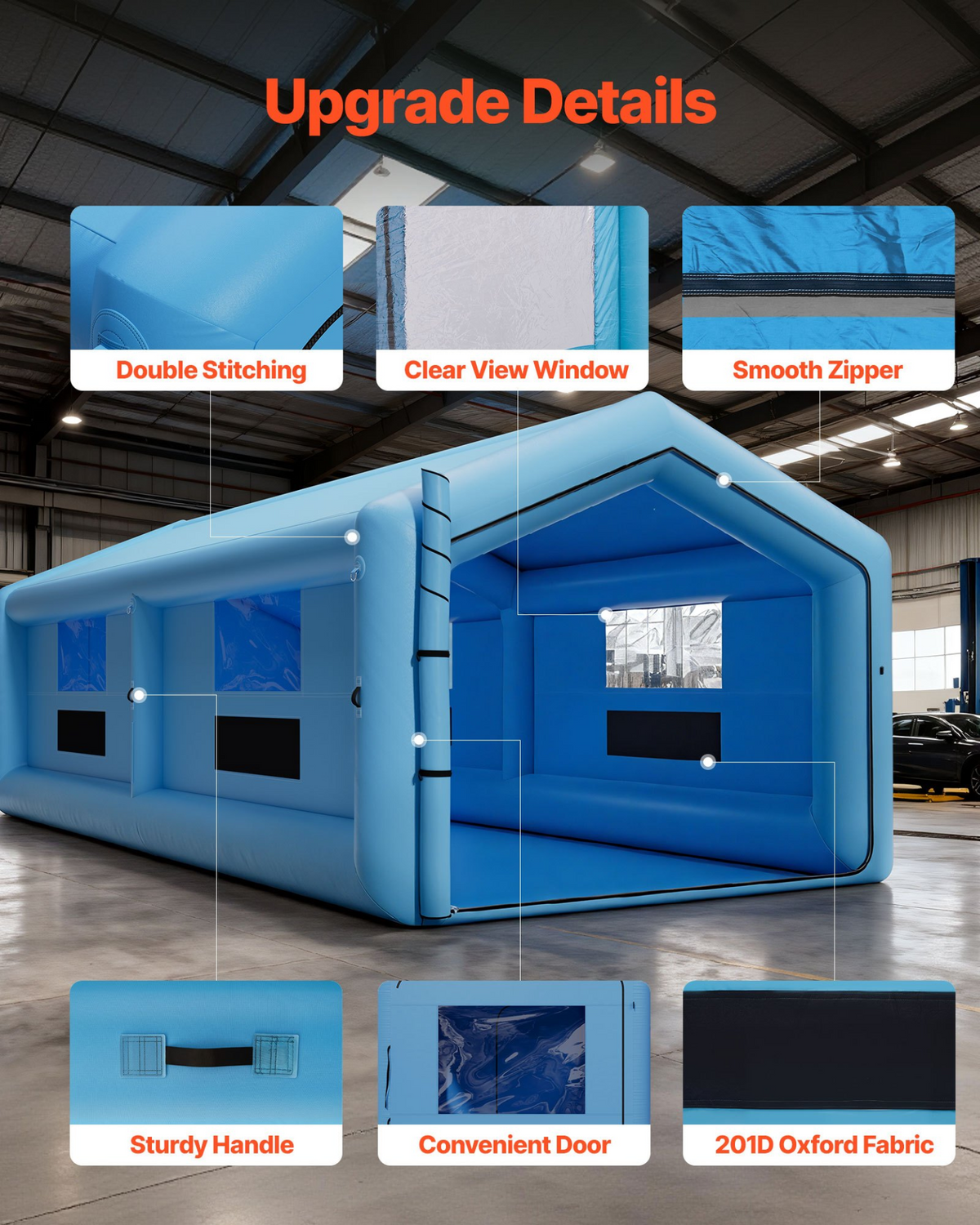 VEVOR Inflatable Paint Booth 39.37 x 16.40 x 13.12 ft - view 5