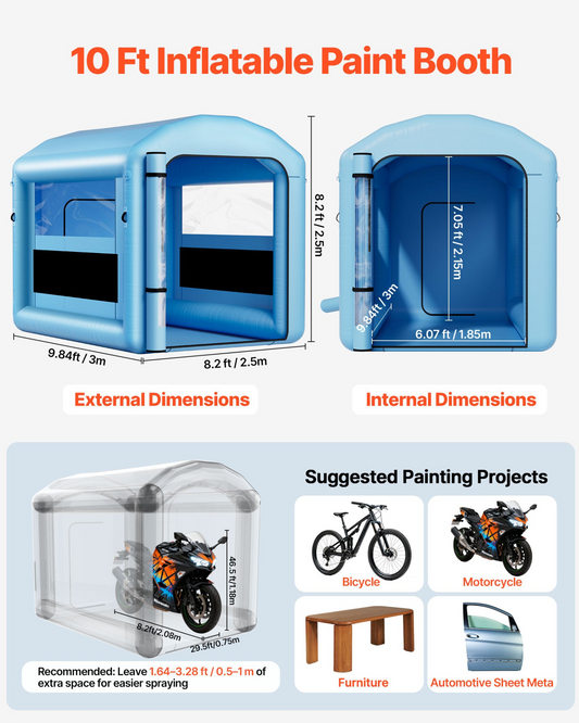 VEVOR Inflatable Paint Booth 9.84 x 8.2 x 8.2 ft