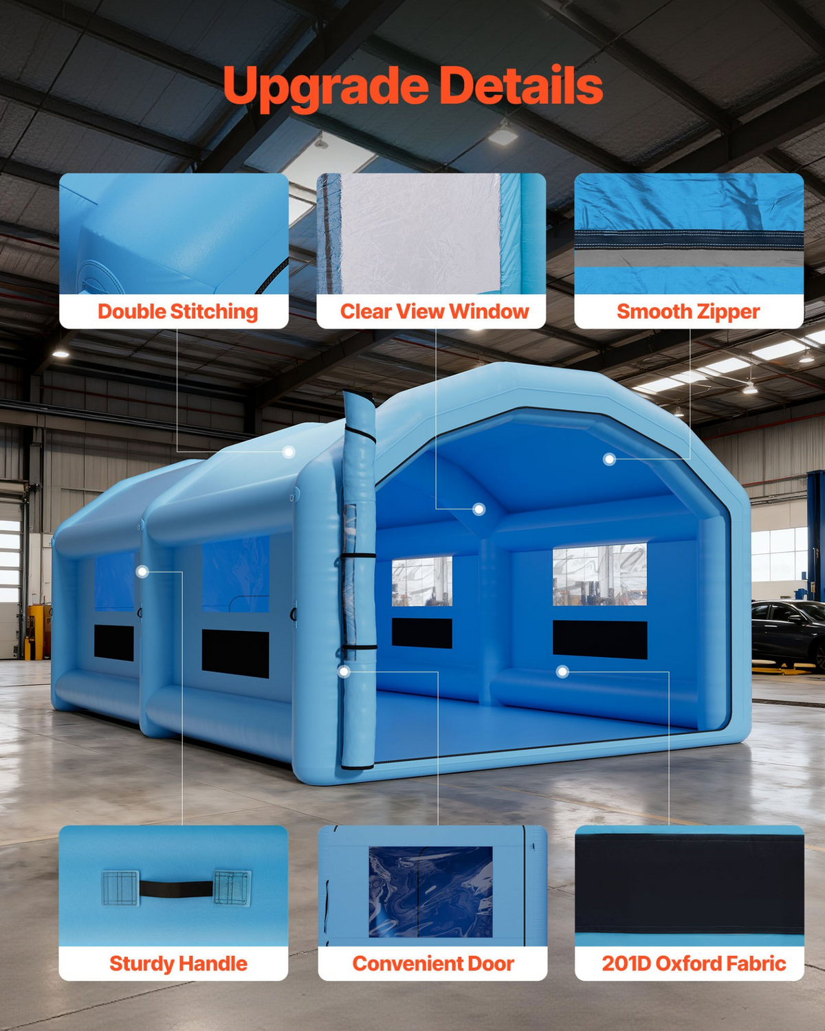 VEVOR Inflatable Paint Booth 32.81 x 19.69 x 13.12 ft - view 5