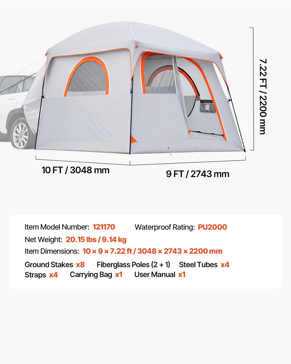 VEVOR Large SUV Tent for 6 Person - view 6