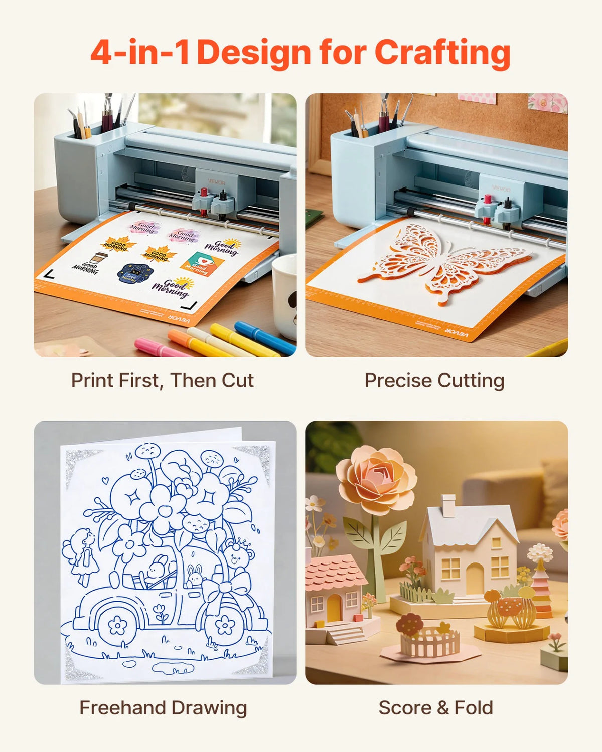 VEVOR Vinyl Cutting Machine, 12 in, Button and Screen Controlled Vinyl Cutter, 5000+ Built-in Design - view 3