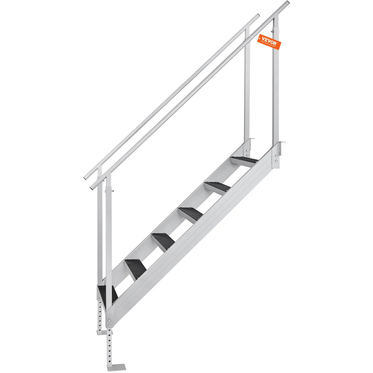 VEVOR Dock Ladder, 43''-51'' Adjustable Height, 500 lbs Load Capacity, Aluminum Alloy 6 Steps Pontoon Boat - view 9