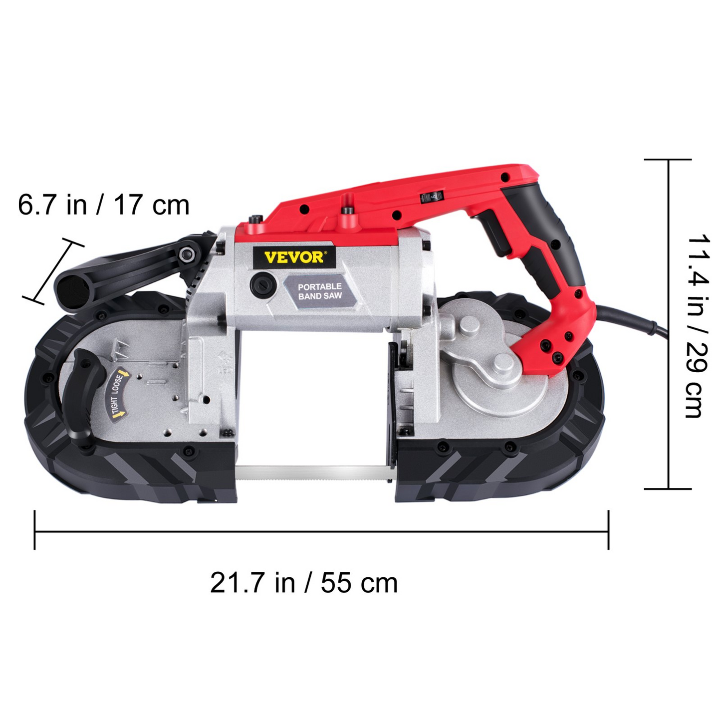 VEVOR Variable-Speed 5" Deep Cut Portable Band Saw 110V 10-A Motor Tested to UL Standards