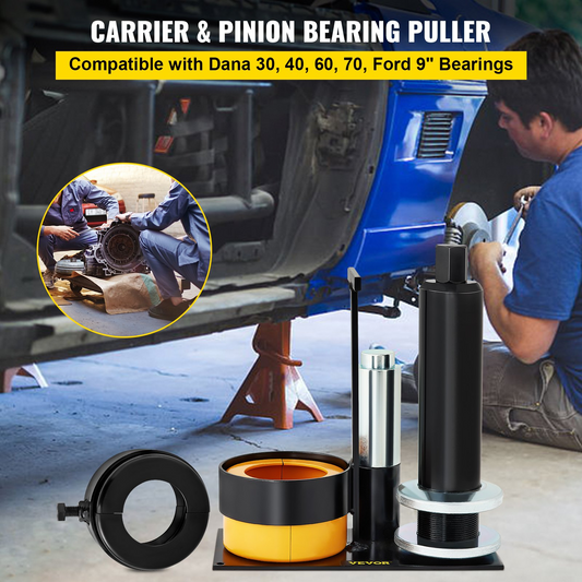 VEVOR Carrier & Pinion Bearing Puller, Compatible with Dana 30, 40, 60, 70, Ford 9" Bearings, Pinion Puller Tool with 2 Clamshells, 45# Steel Clamshell Carrier Bearing Puller for Auto Repair