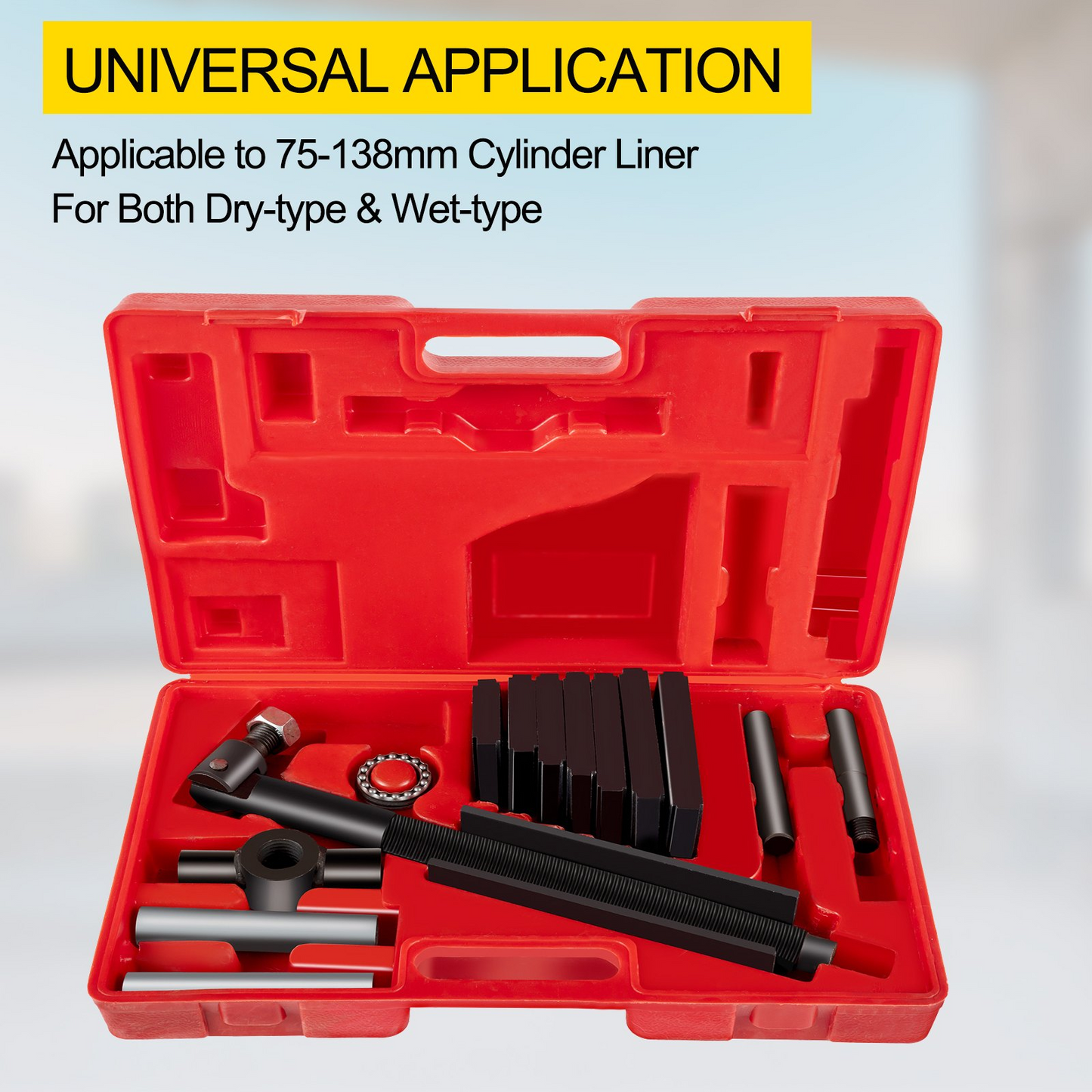 VEVOR Liner Puller Cylinder Liner Puller, Diesel Engines Liner Puller Tool, Both Dry-Type and Wet-Type Fit Diameter of 75 mm-138 mm, Universal Cylinder Liner Puller Tool Set for Auto Repair