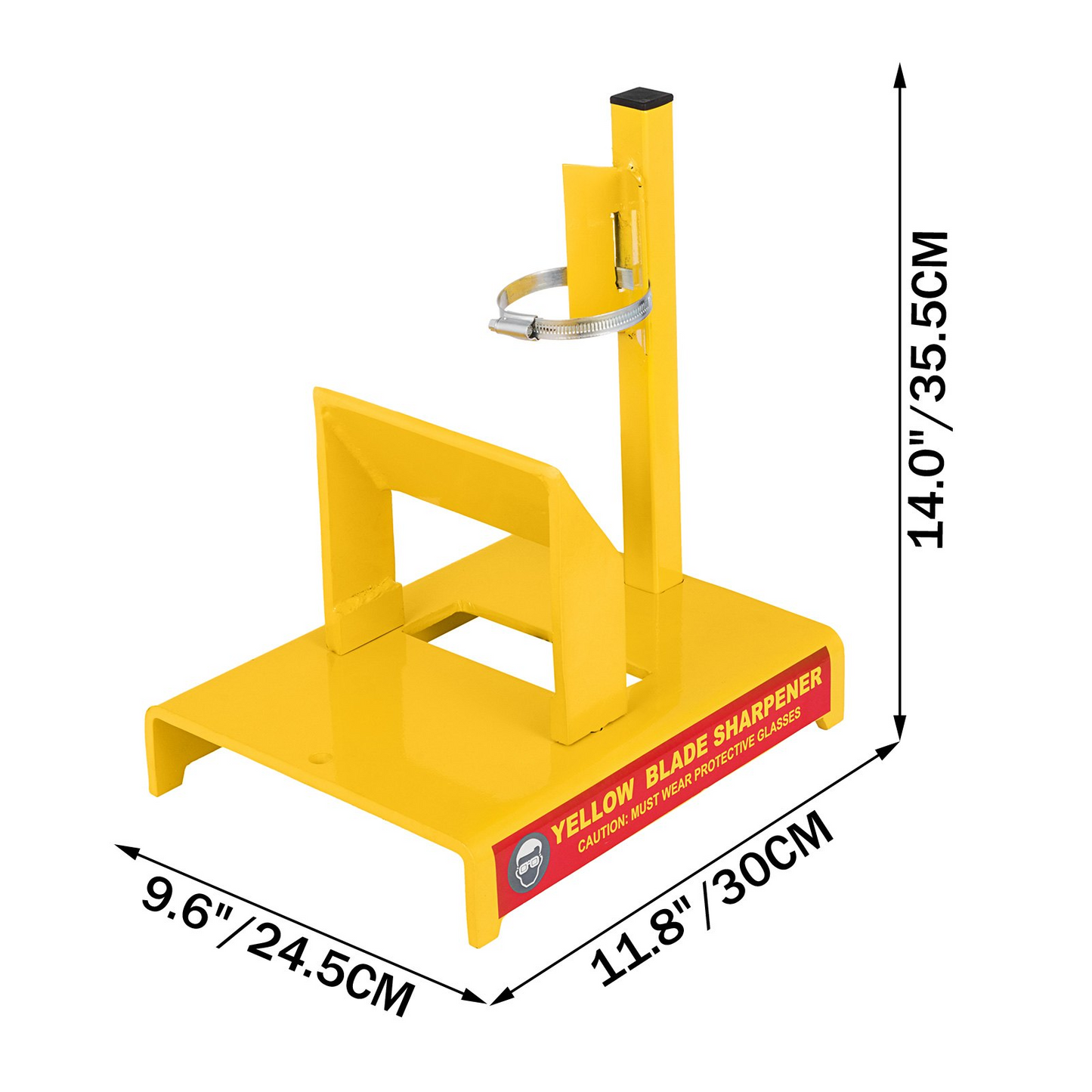 VEVOR 14 inches Yellow Lawn Mower Blade Sharpener Grinder Motor NOT Included Garden Blade Sharpener Adjustable Ring Rust 30°Angle