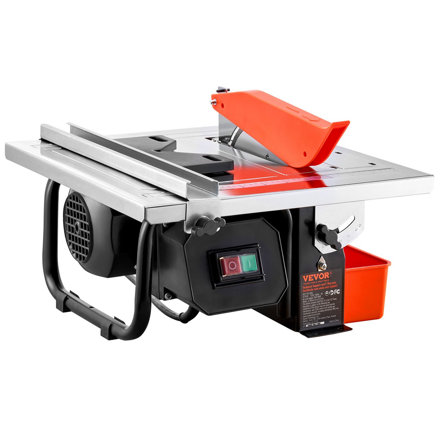 VEVOR Wet Tile Saw, 7-inch 65Mn Steel Blade, 3500 RPM Induction Motor, Tile Cutter Wet Saw with Water Reservoir, 0-45 Degrees Miter Angle for Cutting Tiles and Stones, for DIY Enthusiasts