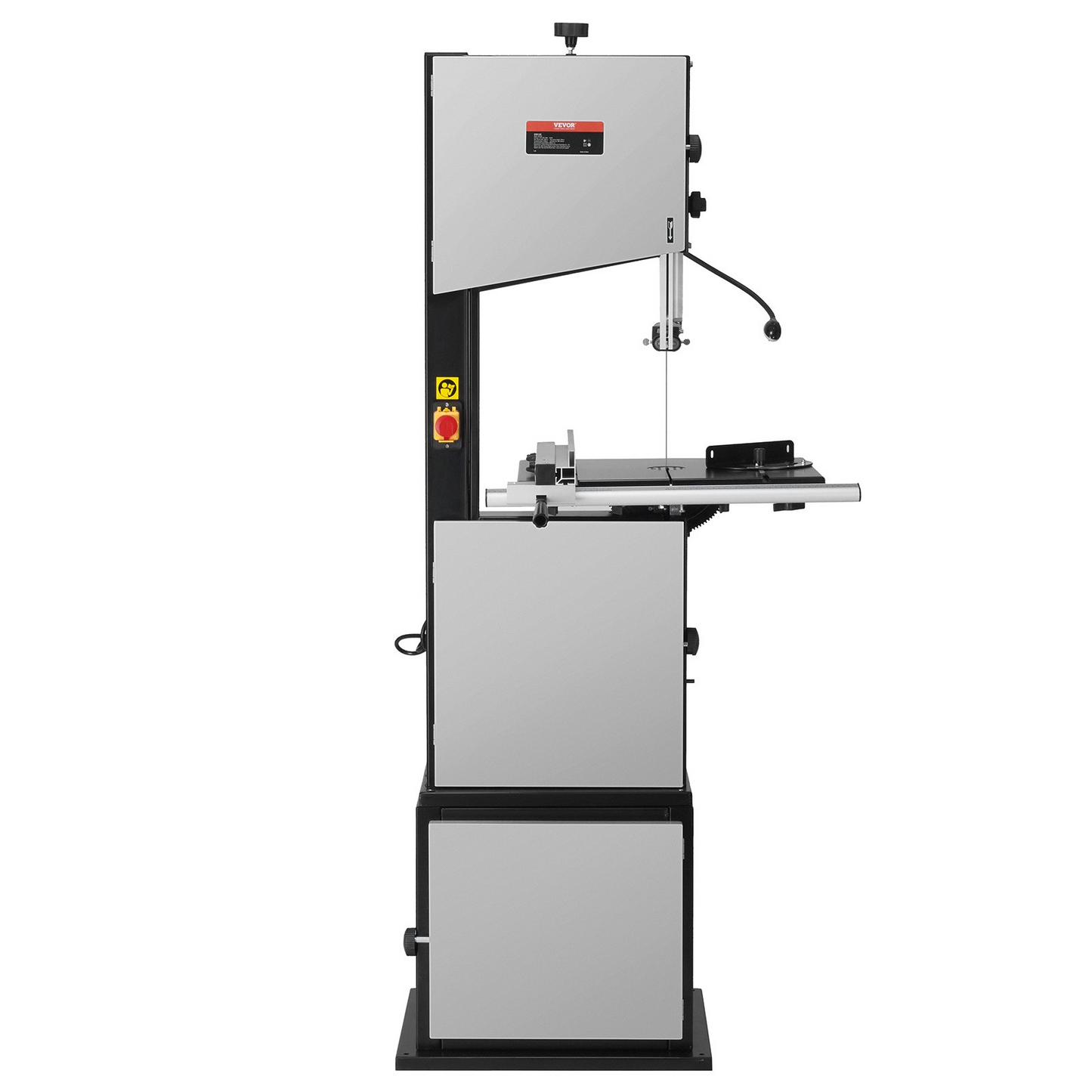 VEVOR Band Saw, 14-Inch, 480-960 RPM Continuously Viable Benchtop Bandsaw, 1100W 1-1/2HP Motor, with Optimized Work Light Workbench Stand Cabinet Assembly and Miter Gauge, for Woodworking Aluminum