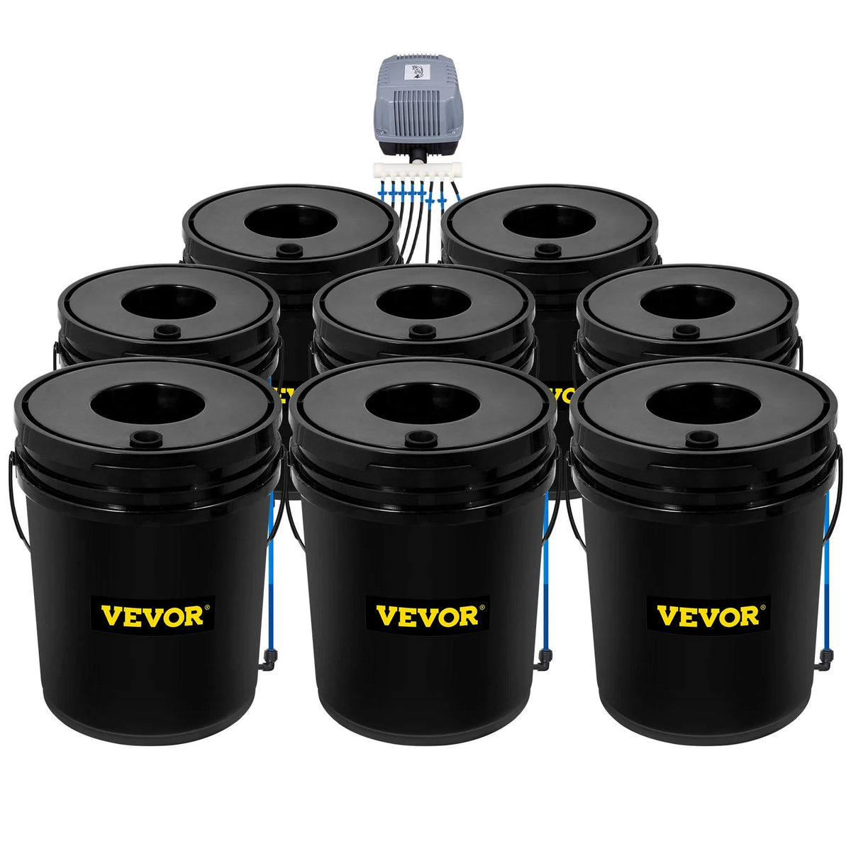 VEVOR DWC Hydroponic System, 5 Gallon 8 Buckets, Deep Water Culture Growing Bucket, Hydroponics Grow Kit with - view 9