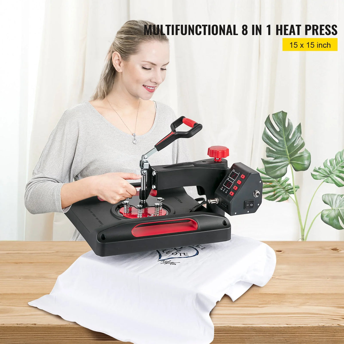 VEVOR Upgrade Heat Press Machine ETL Safety Certification 15 x 15 in 8-in-1 Heat Press Power-Saving - view 3