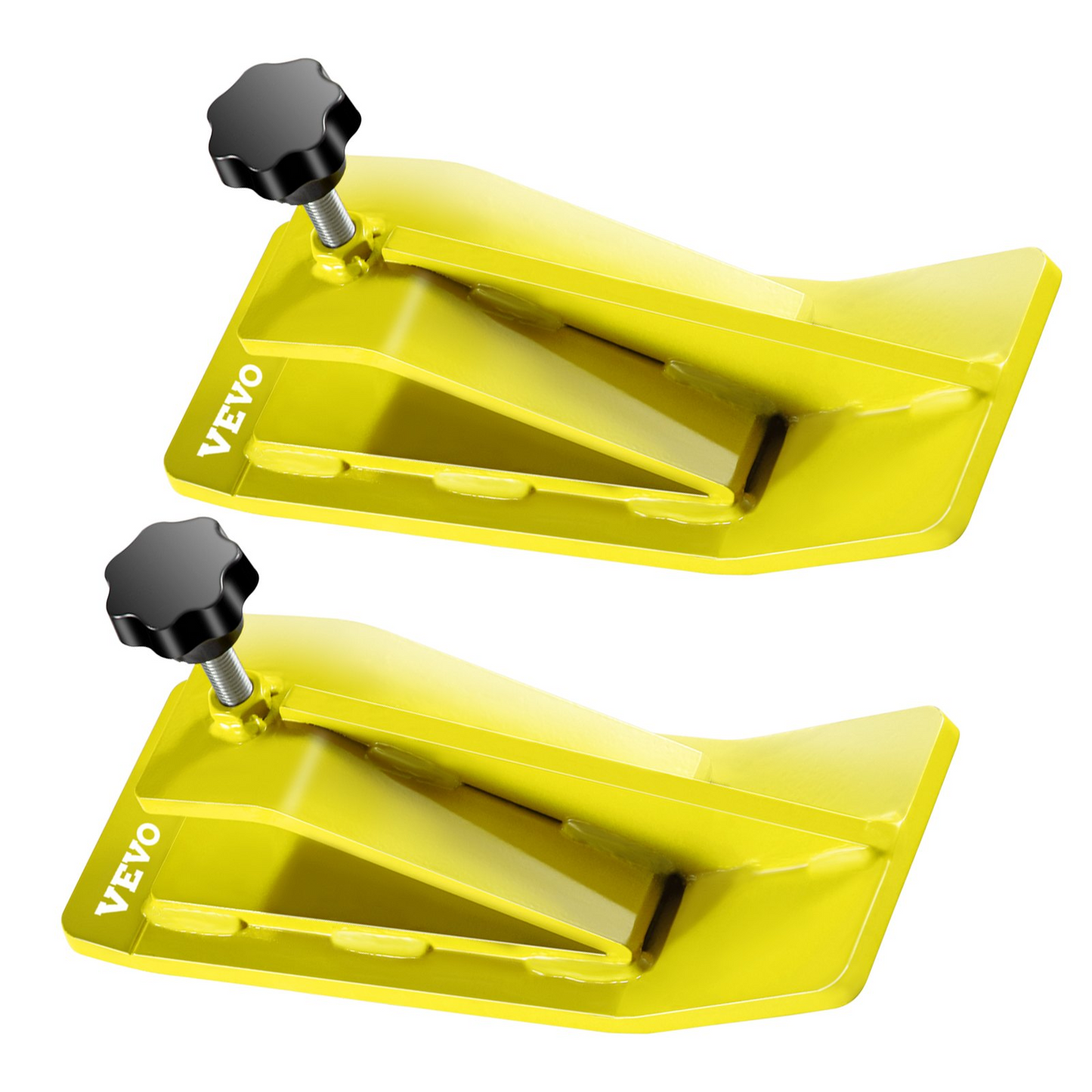 VEVOR Tractor Bucket Protector, 2pcs Ski Edge Protector, 12" Long Turf Tamer Skid Protector, 4" Width, Heavy Duty Steel Bucket Attachment for Snow Leaves Removal, Spreading Gravel, Yellow