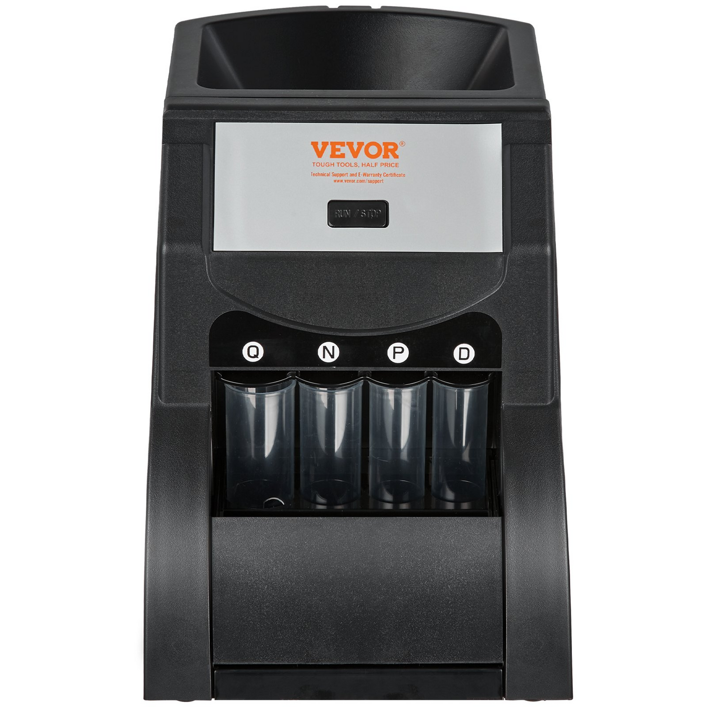 VEVOR USD Coin Sorter, Coin Sorter Machine for USD Coin 1￠ 5￠ 10￠ 25￠, Sorts up to 230 Coins/min, Coin Sorter and Wrapper Machine Holds 200 Coins Included 4 Coin Tubes, Black