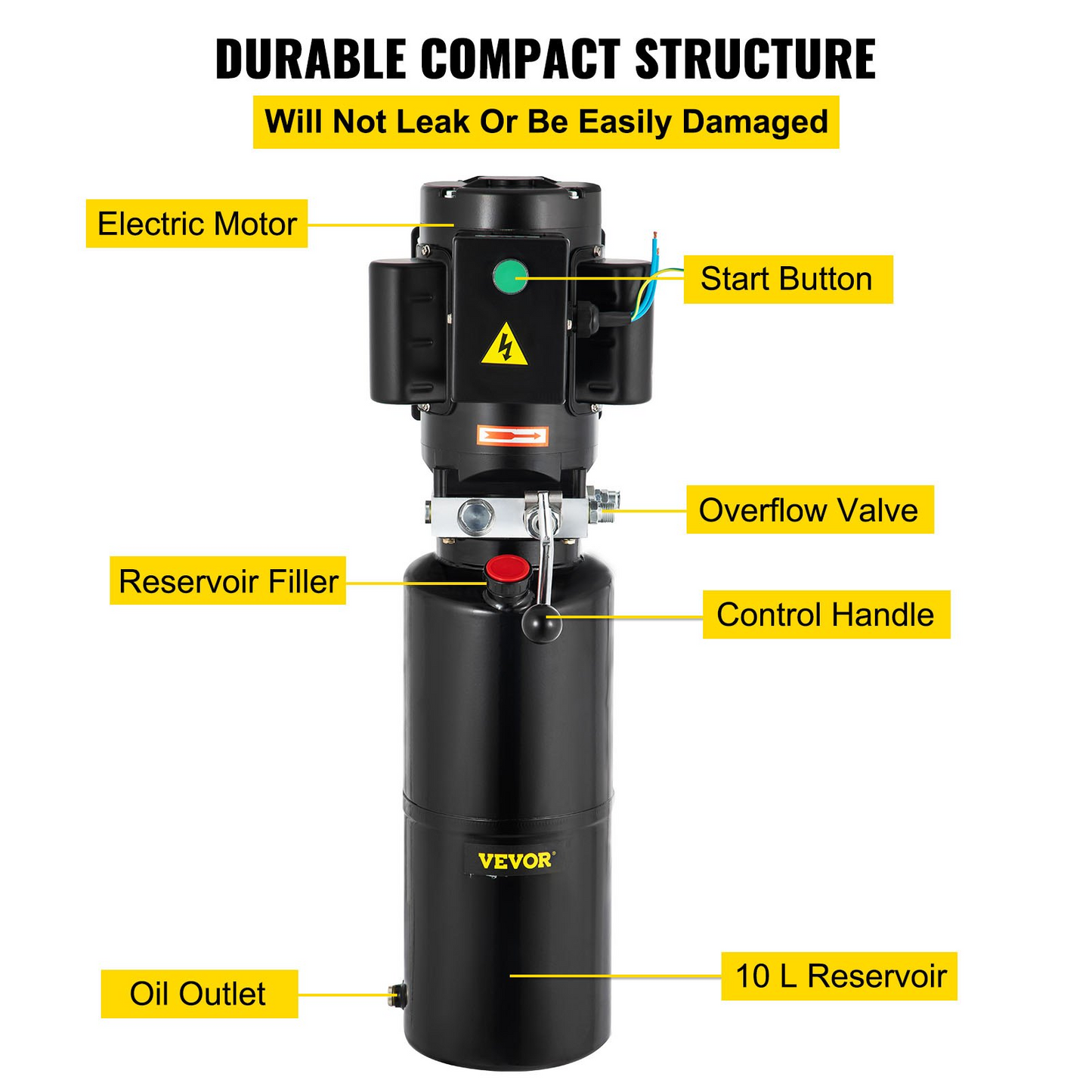 VEVOR 110V 2.64 Gallon Hydraulic Power Unit Automotive Hydraulic Pump Dump Trailer Vehicle Mounted Lifter Auto Shop Repair Car Lift Power Unit for Two and Four Post Lift Auto Hoist