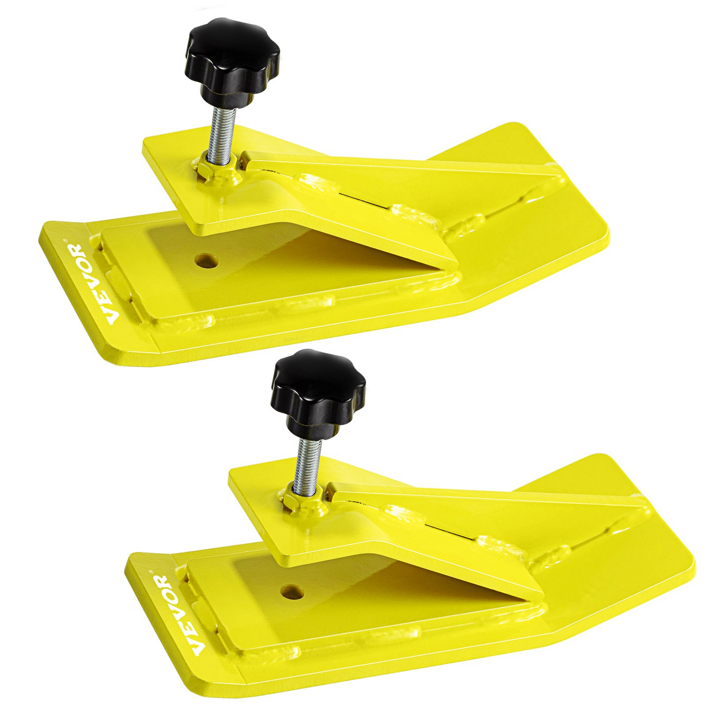 VEVOR Tractor Bucket Protector, 2pcs Ski Edge Protector, 12" Long Turf Tamer Skid Protector, 4" Width, Heavy Duty Steel Bucket Attachment for Snow Leaves Removal, Spreading Gravel, Yellow