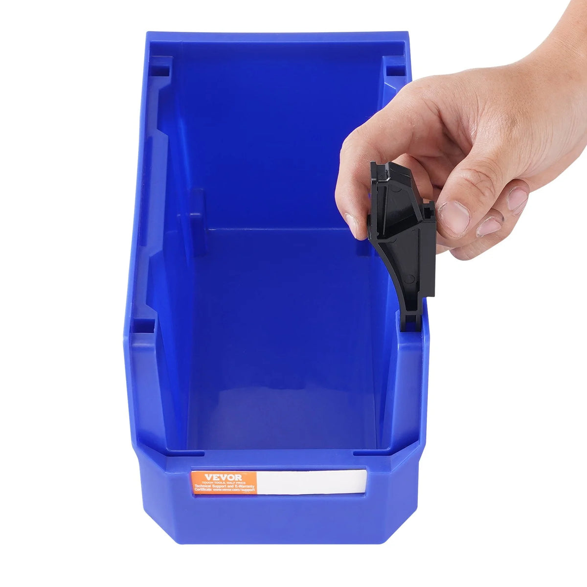 VEVOR Plastic Storage Bin, (11-Inch x 5-Inch x 5-Inch), Hanging Stackable Storage Organizer Bin, Blue/Red - view 9