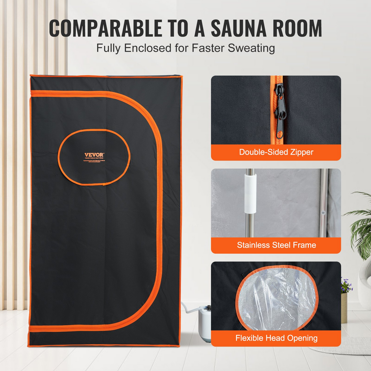VEVOR Portable Steam Sauna Tent Full Size 1000W Personal Sauna Blanket Kit for Home Spa - view 5