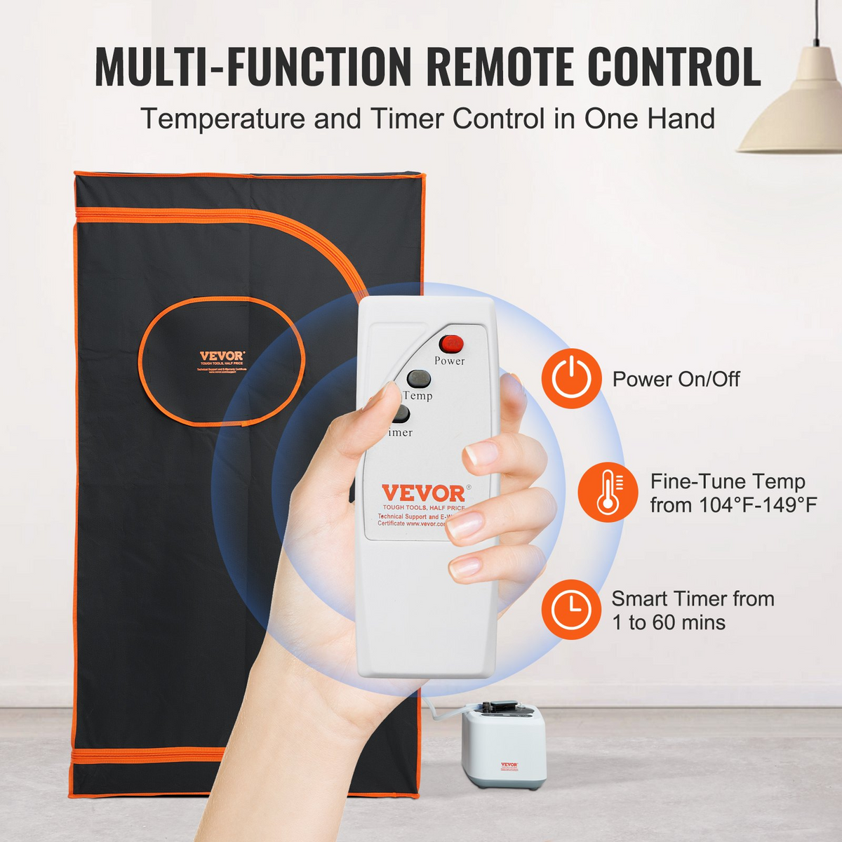 VEVOR Portable Steam Sauna Tent Full Size 1000W Personal Sauna Blanket Kit for Home Spa - view 12