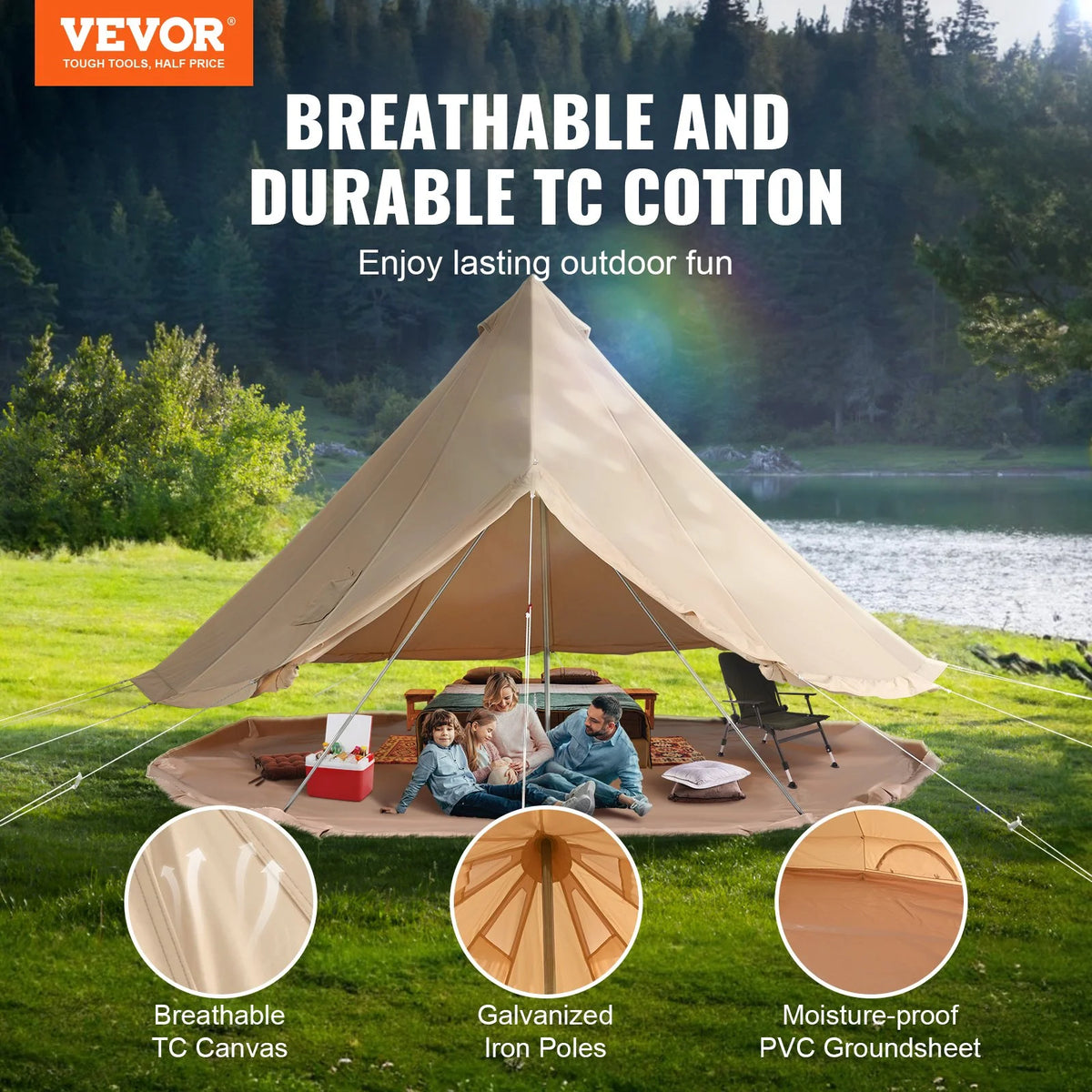 VEVOR 5-8 Person Canvas Glamping Bell Tent - view 2