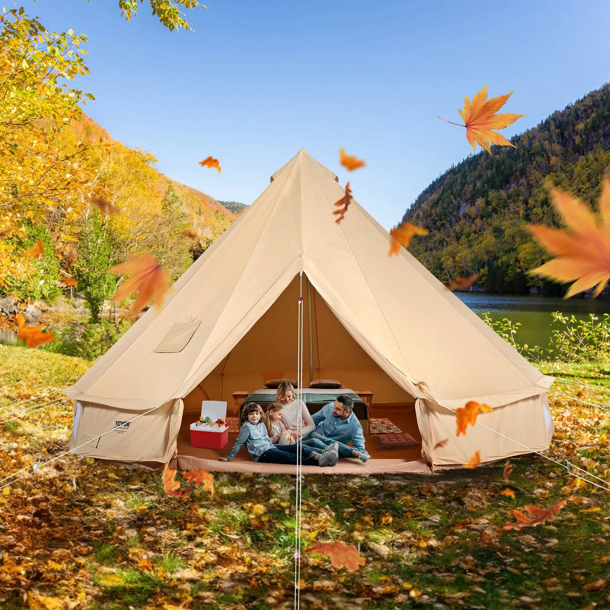 VEVOR 5-8 Person Canvas Glamping Bell Tent - view 8