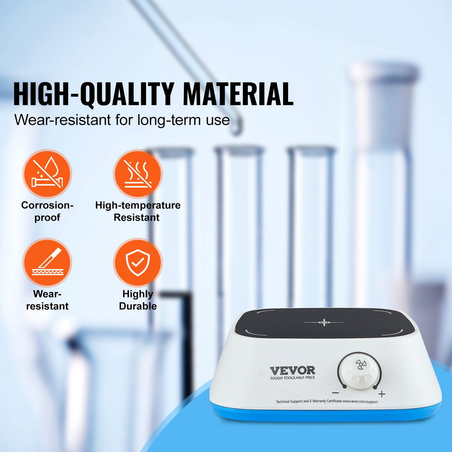 VEVOR Magnetic Stirrer, 0-2000 RPM Stir Plate with Adjustable Speed Knob, 3000mL Plate Stirrer Kit, Stir Bar Included