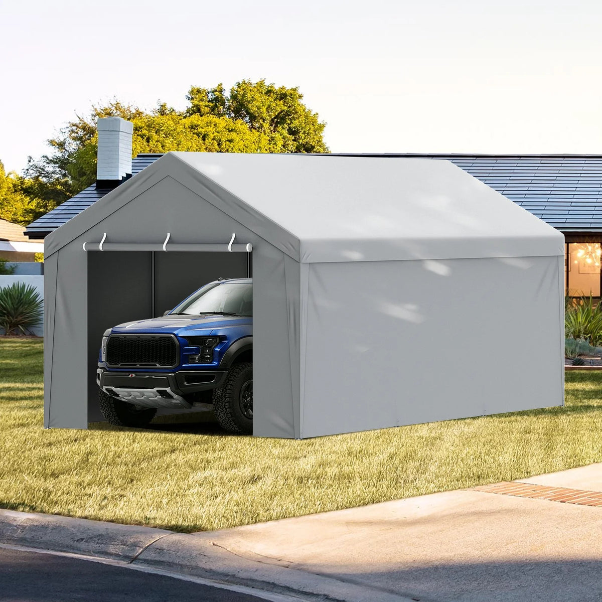 VEVOR Carport Replacement Canopy Cover Top + Side Wall 10 x 20 ft