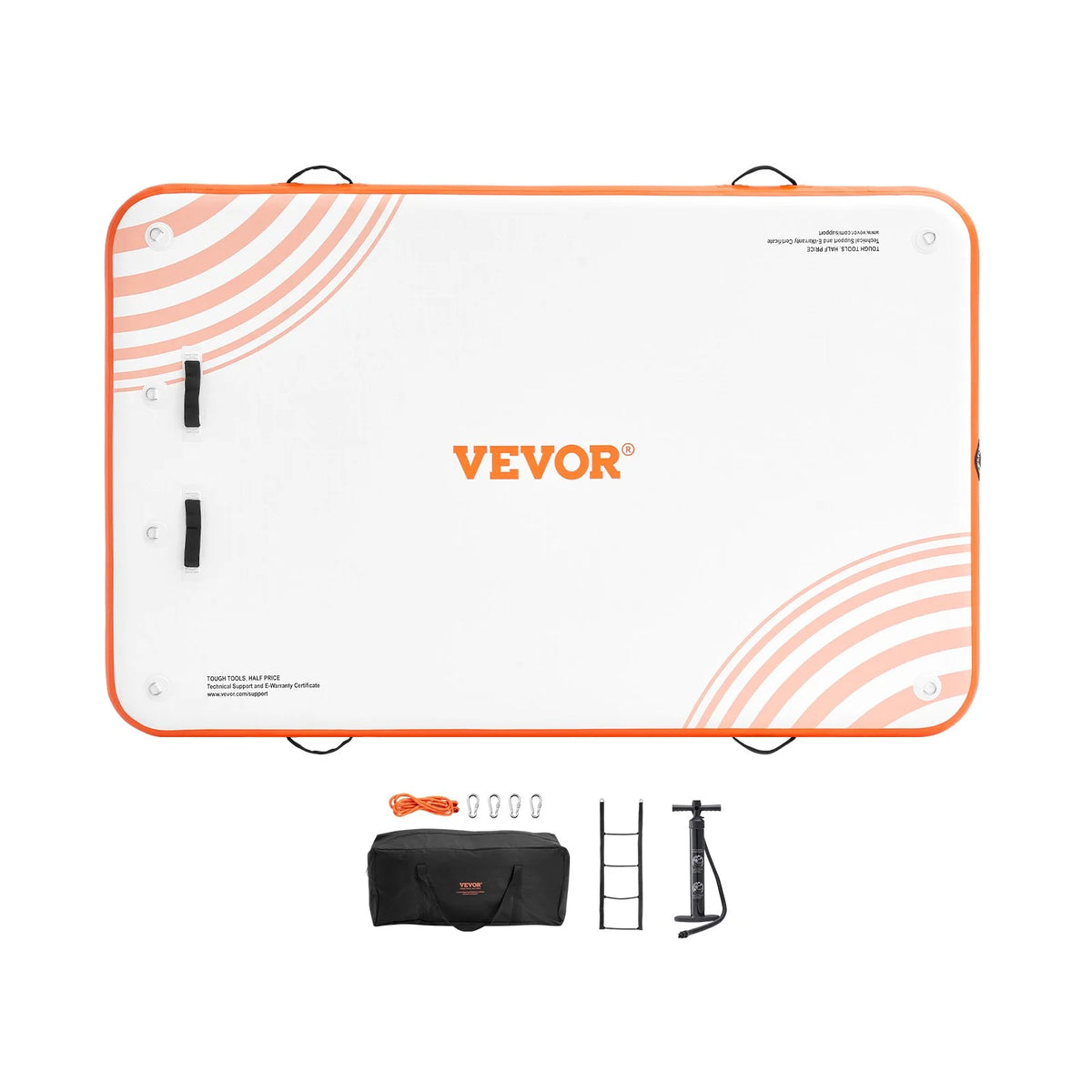 VEVOR Inflatable Floating Dock, 8 x 5FT Inflatable Dock Platform, Non-Slip Water Floating Dock Mat with - view 8