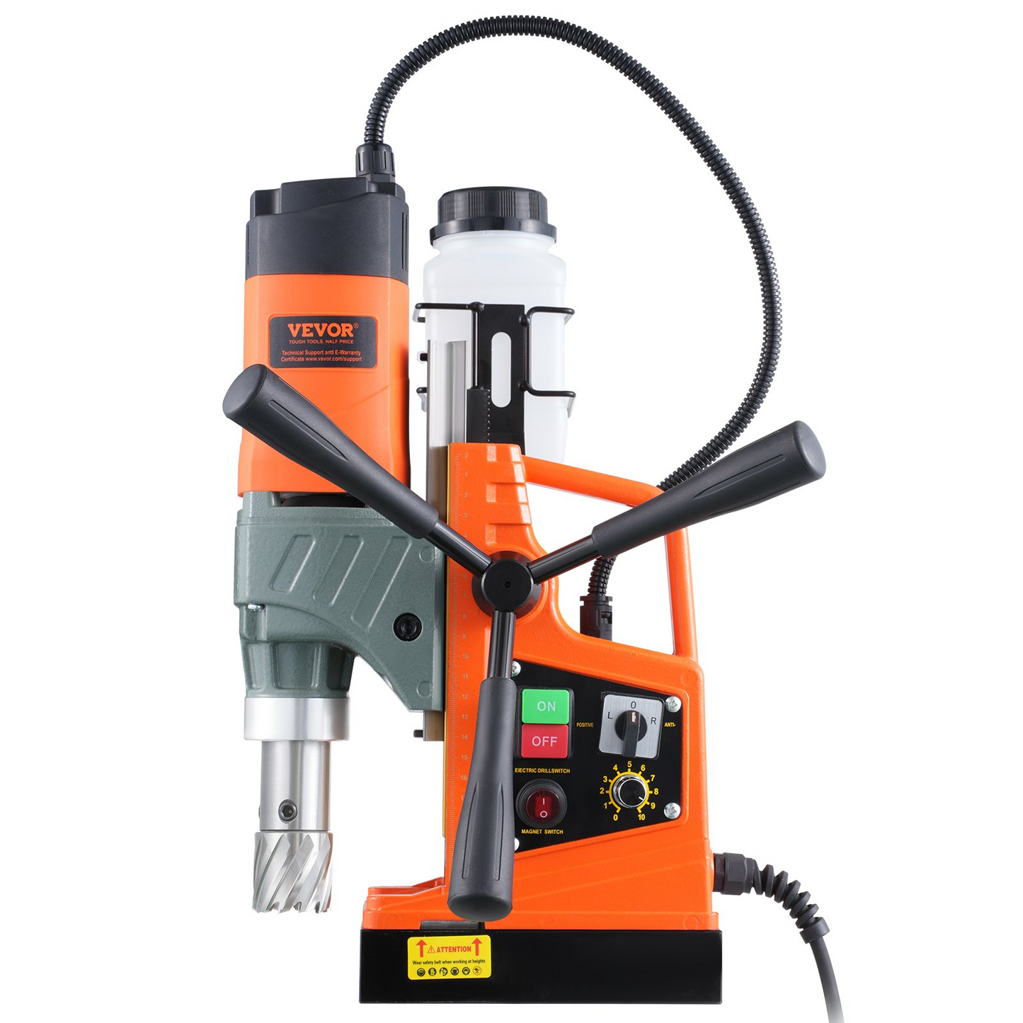 VEVOR Magnetic Drill, 1450W 1.57" Boring Diameter, 12500N 800 RPM Portable Electric Mag Drill Press, with Variable Speed, Drilling Machine for any Surface Home Improvement Industry Railway