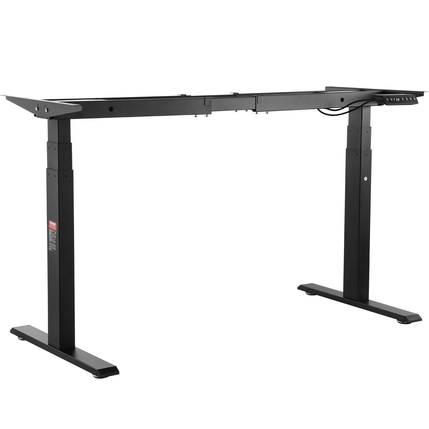 VEVOR Standing Desk Frame Dual Motor, Adjustable 26"-50.8" Height & 43.3"-70.1" Length Electric Stand Up Computer Desk Legs, Ergonomic Workstation Base for Home Office 3 Positions (Black Frame Only)