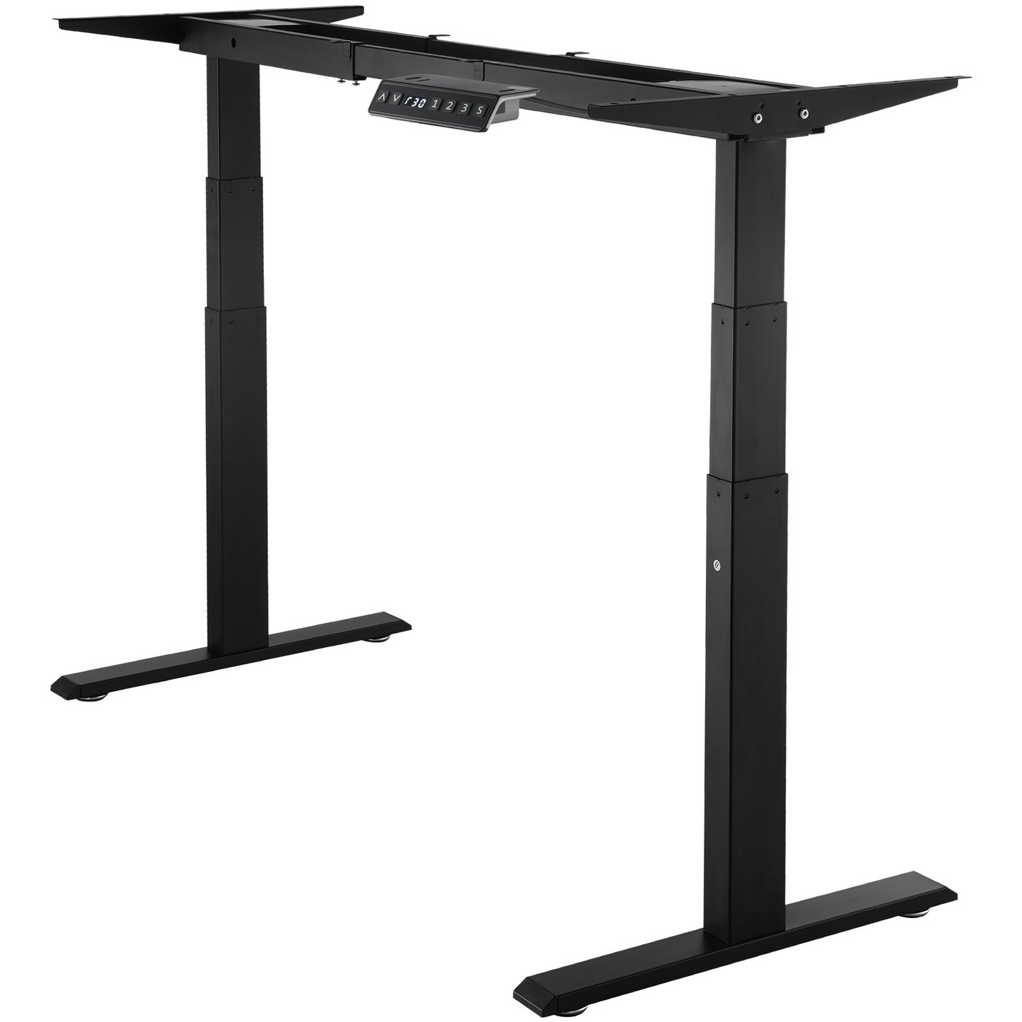 VEVOR Standing Desk Frame Dual Motor, Adjustable 26"-50.8" Height & 43.3"-70.1" Length Electric Stand Up Computer Desk Legs, Ergonomic Workstation Base for Home Office 3 Positions (Black Frame Only)