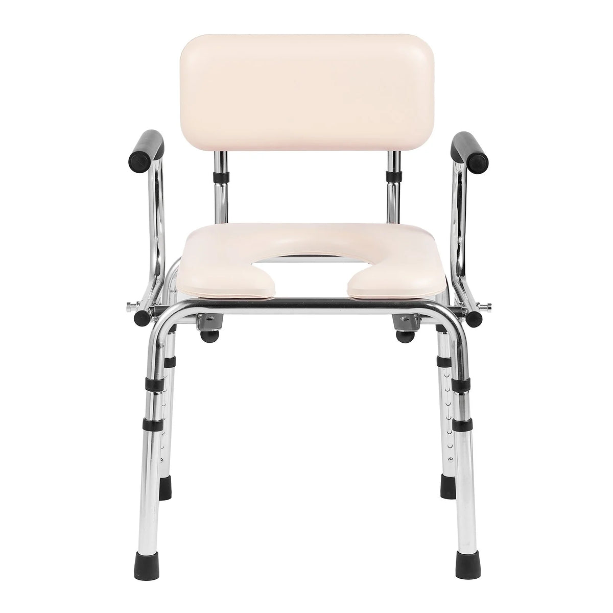 VEVOR Commode Chair, Bedside Commode with Padded Seat, Drop-Down Arms, 7-Level Adjustable Height, 5.8L - view 10