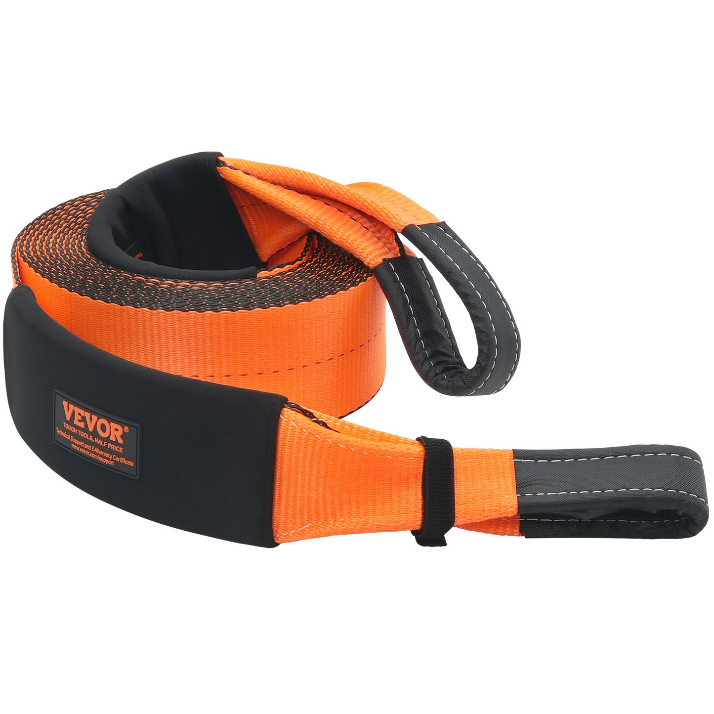 VEVOR Recovery Tow Strap 4" x 30', 46,500 lbs Break Strength, Triple Reinforced Loop Straps, Tree Saver, Off Road Towing and Recovery, Extreme Weather Resistance, Protective Sleeves & Storage Bag