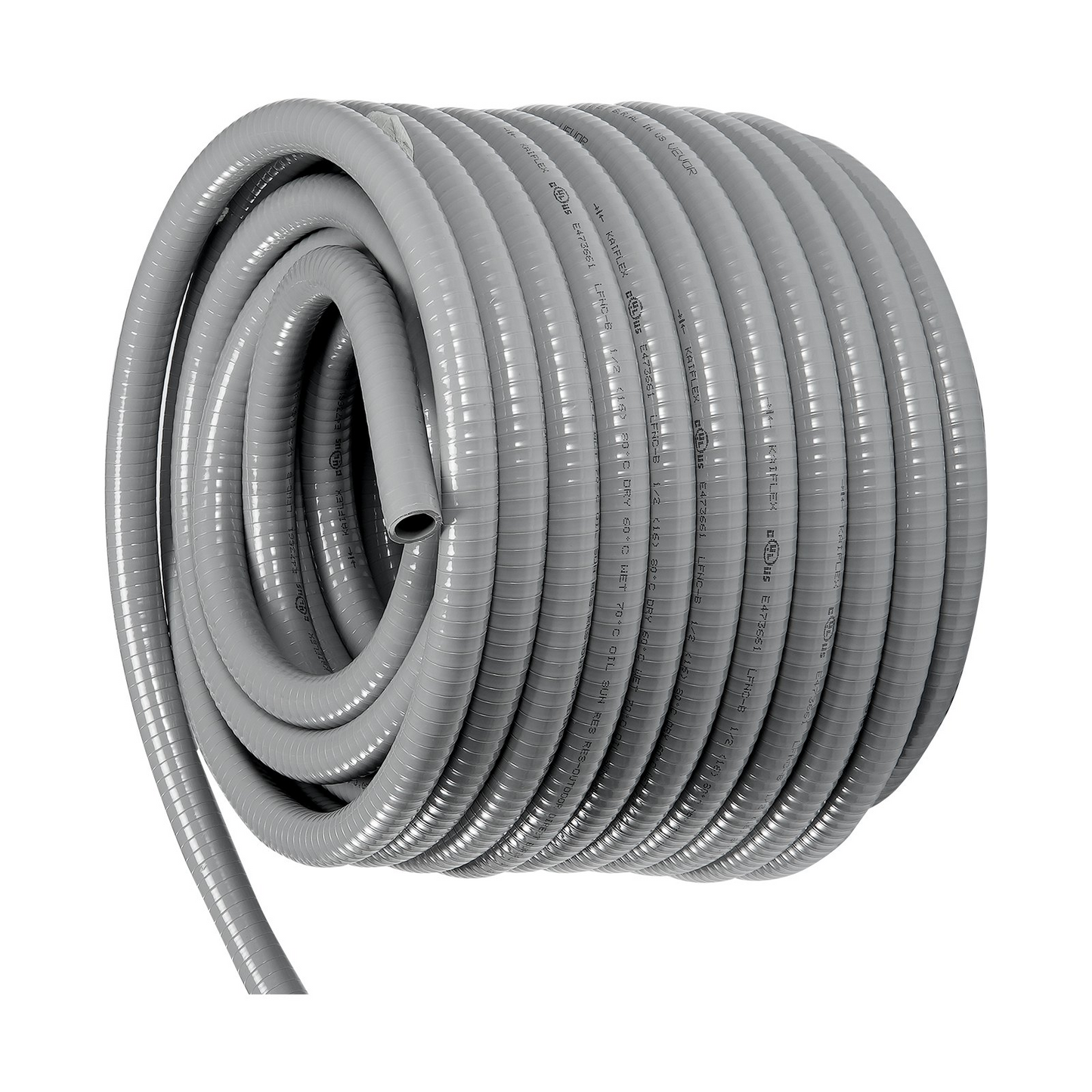 VEVOR 1/2-Inch Flexible Electrical Conduit, 100 ft, PVC Liquid-Tight Conduit Non-Metallic with 5 Straight and 5 90-Degree Conduit Connector Fittings, for Air Conditioning Motor Controller Pump, IP65