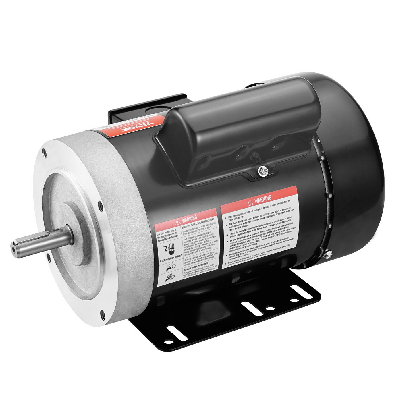 VEVOR 0.75HP Electric Motor 1725 rpm, AC 115V/230V, 56C Frame, Air Compressor Motor Single Phase, 5/8" Keyed Shaft, CW/CCW Rotation for Agricultural Machinery and General Equipment