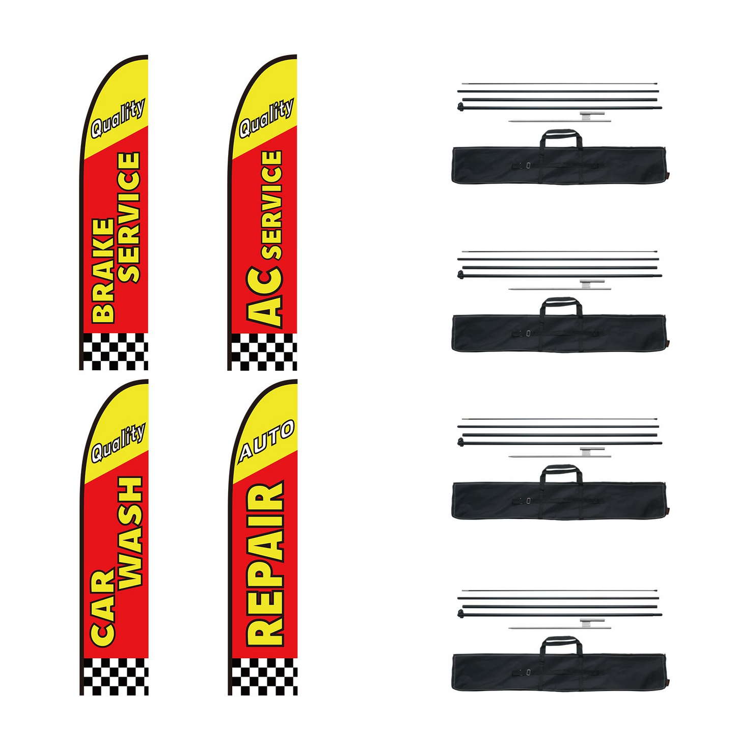 VEVOR Auto Repair Advertising Feather Flag Kit Swooper Flags and Poles 16.3 FT