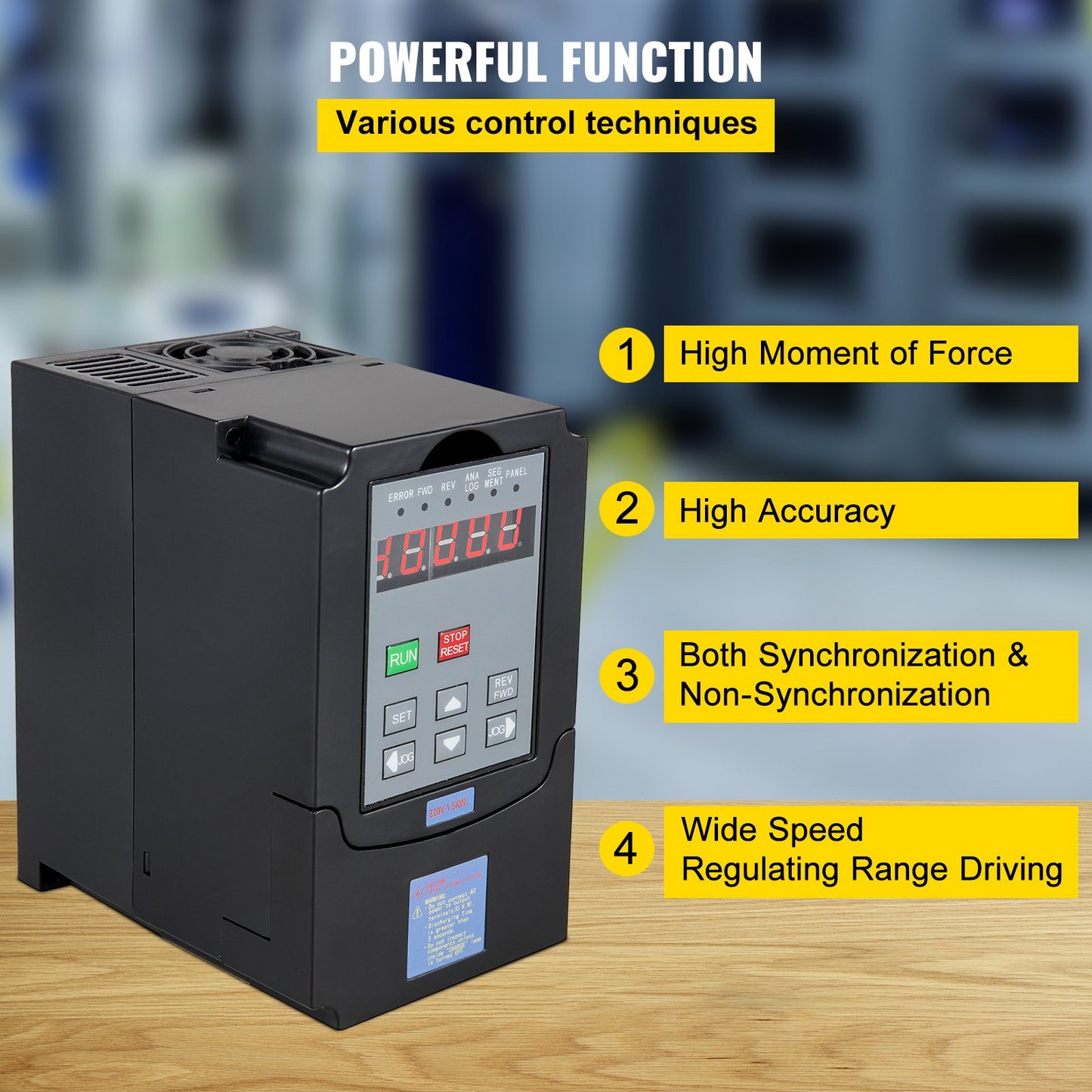 VEVOR Control CNC VFD 220V 5.5 KW 7HP Variable Frequency Drive 36A CNC Motor Drive Controller Inverter Converter 400 Hz 1 or 3 Phase Input 3 Phase Output for Spindle Motor Speed Control